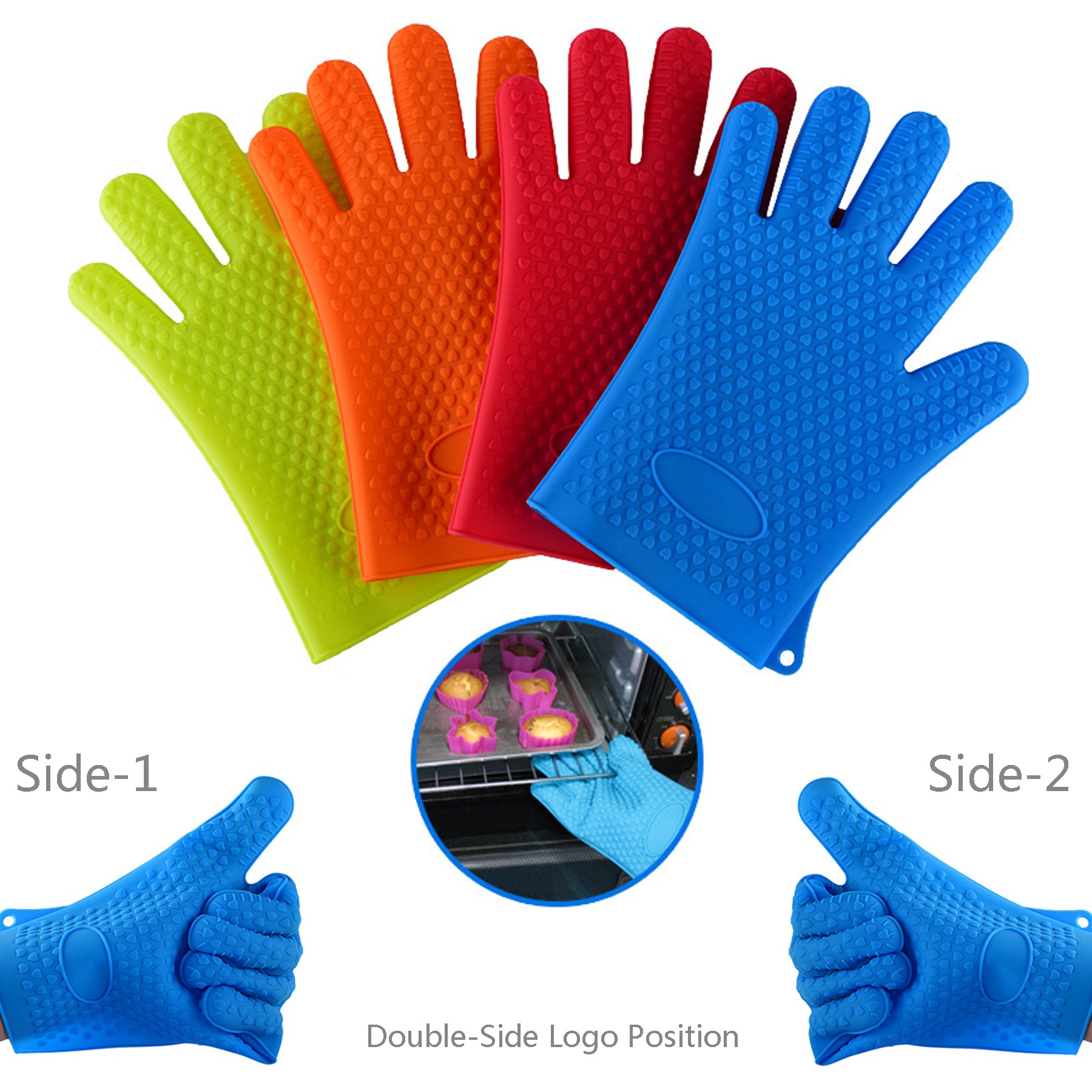 Silicone Oven Gloves Mitts for Safe 8