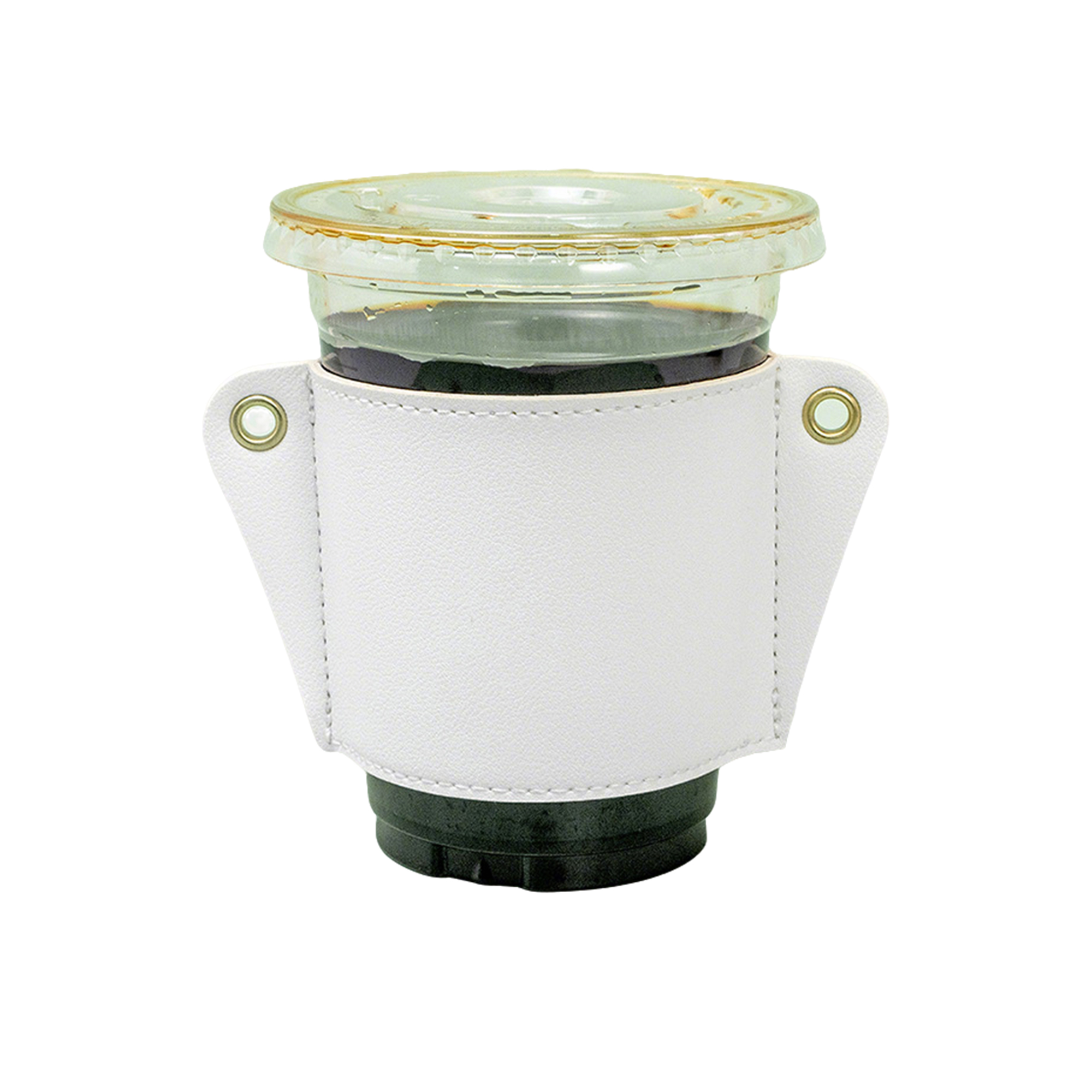 PU Leather Portable Cup Holder 3.15" Top Diameter x 2.95" Bottom Diameter x 2.83" Height 9