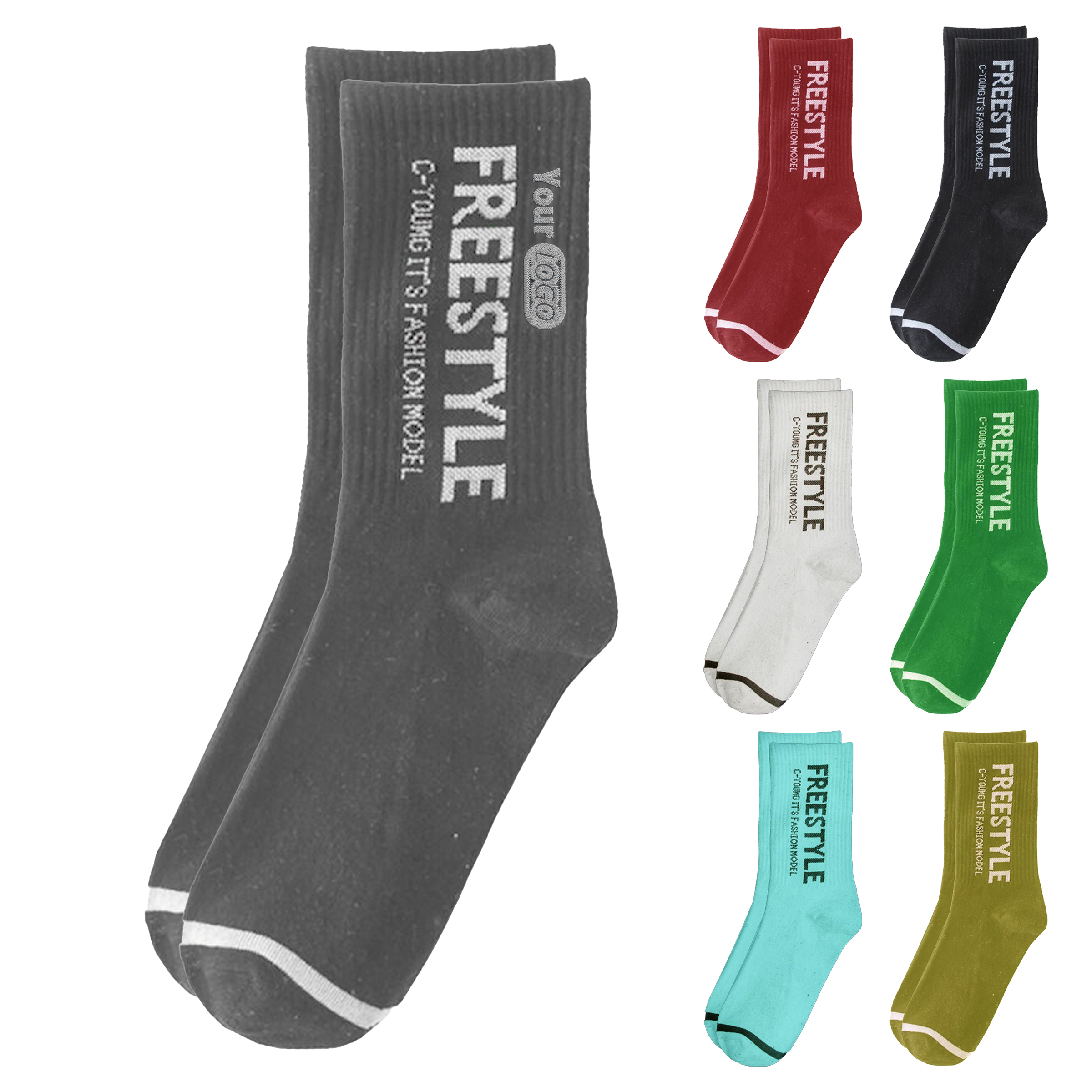 Cotton Logo-Ready Cotton Socks 4