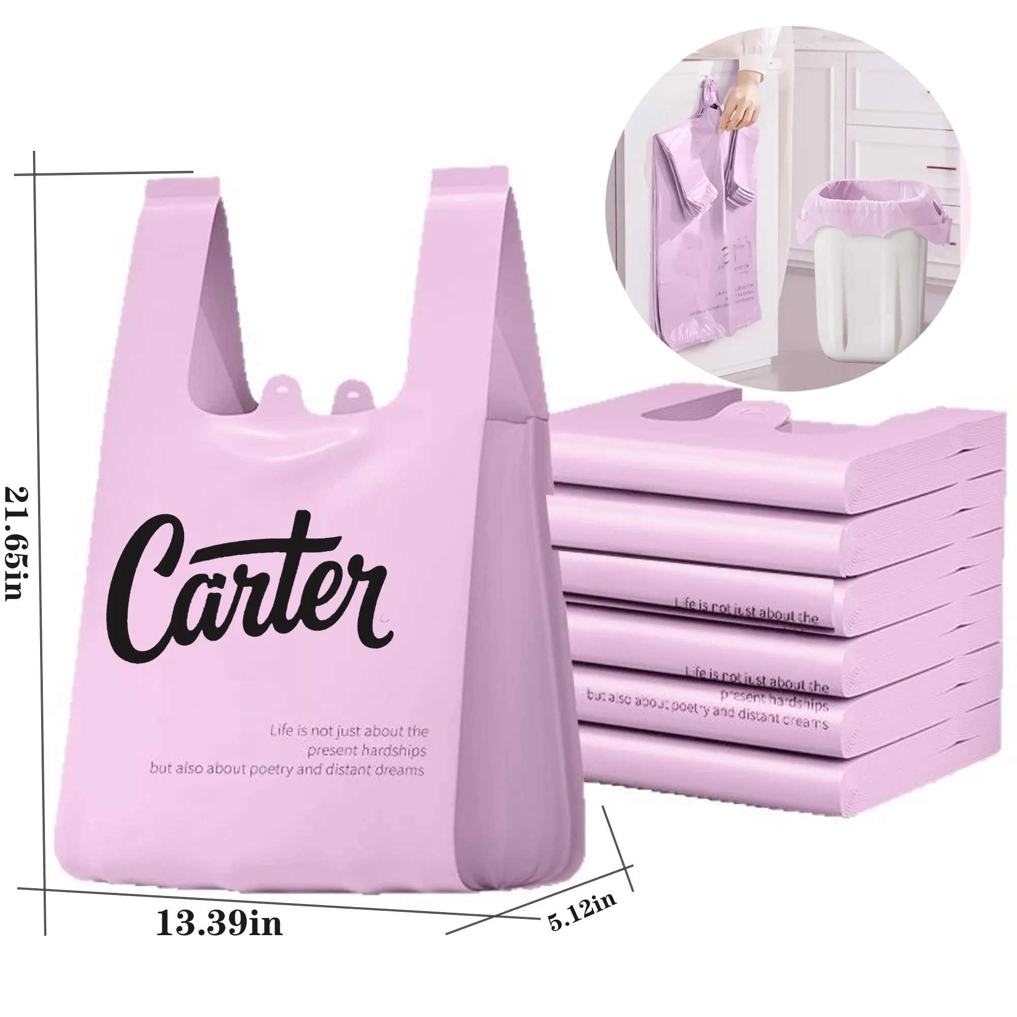 Printed thickened horse clip  kitchen storage plastic bag 4