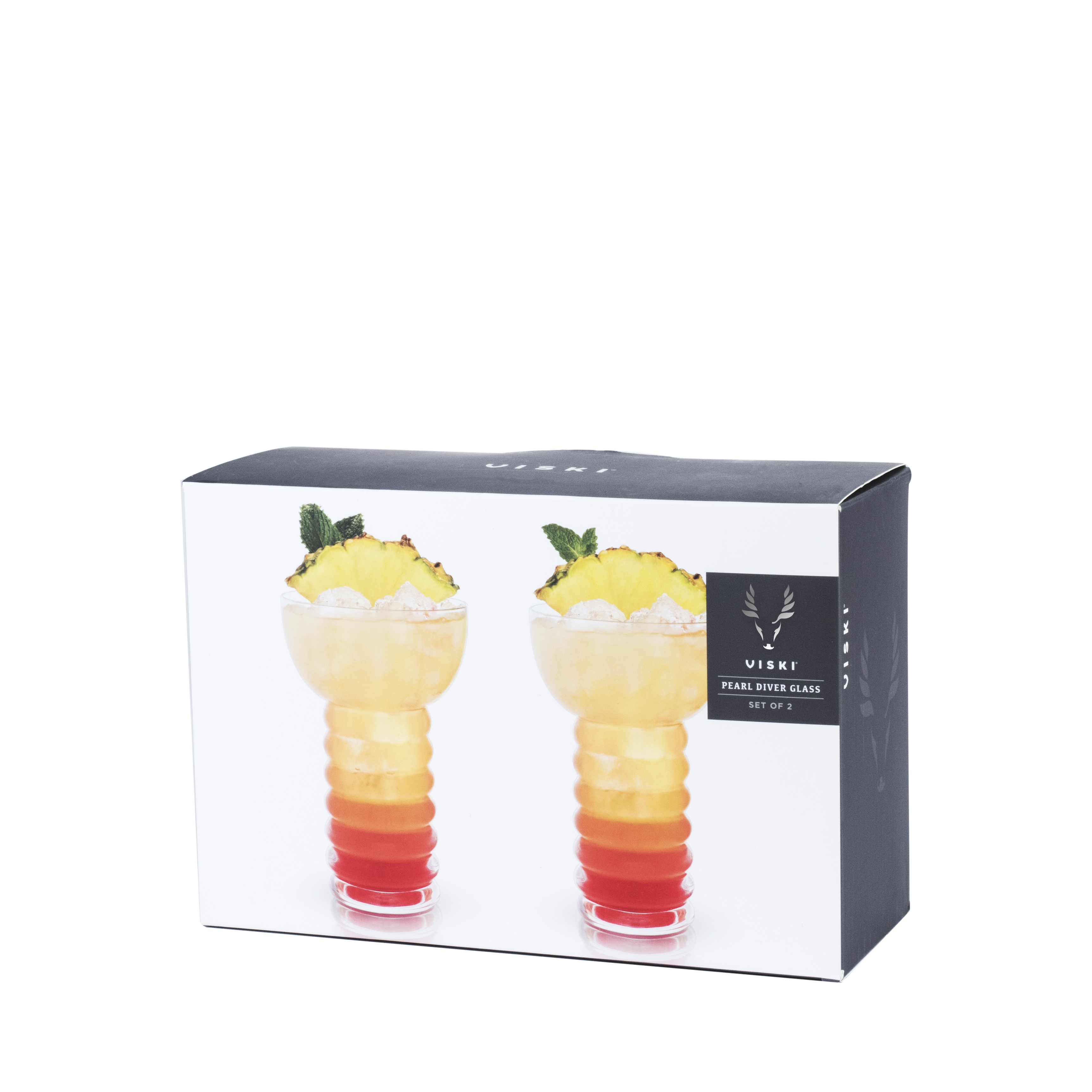 Viski® Crystal Pearl Diver Glass, set of 2 5