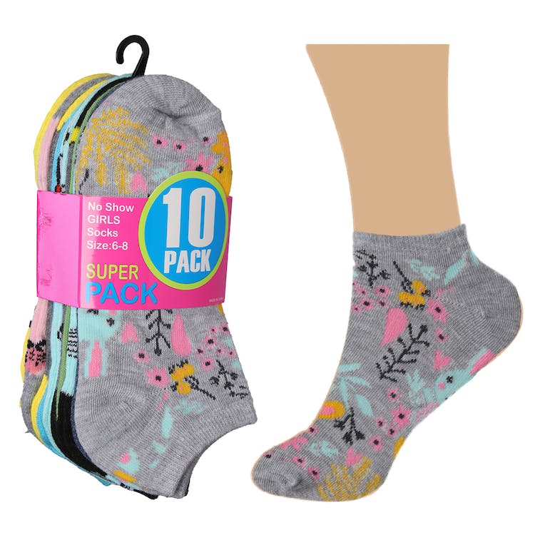 Girls' Ankle Socks - 10 Pack Crazy Bunny Designs Size 6-8, custom youth shirt with logo imprint 2