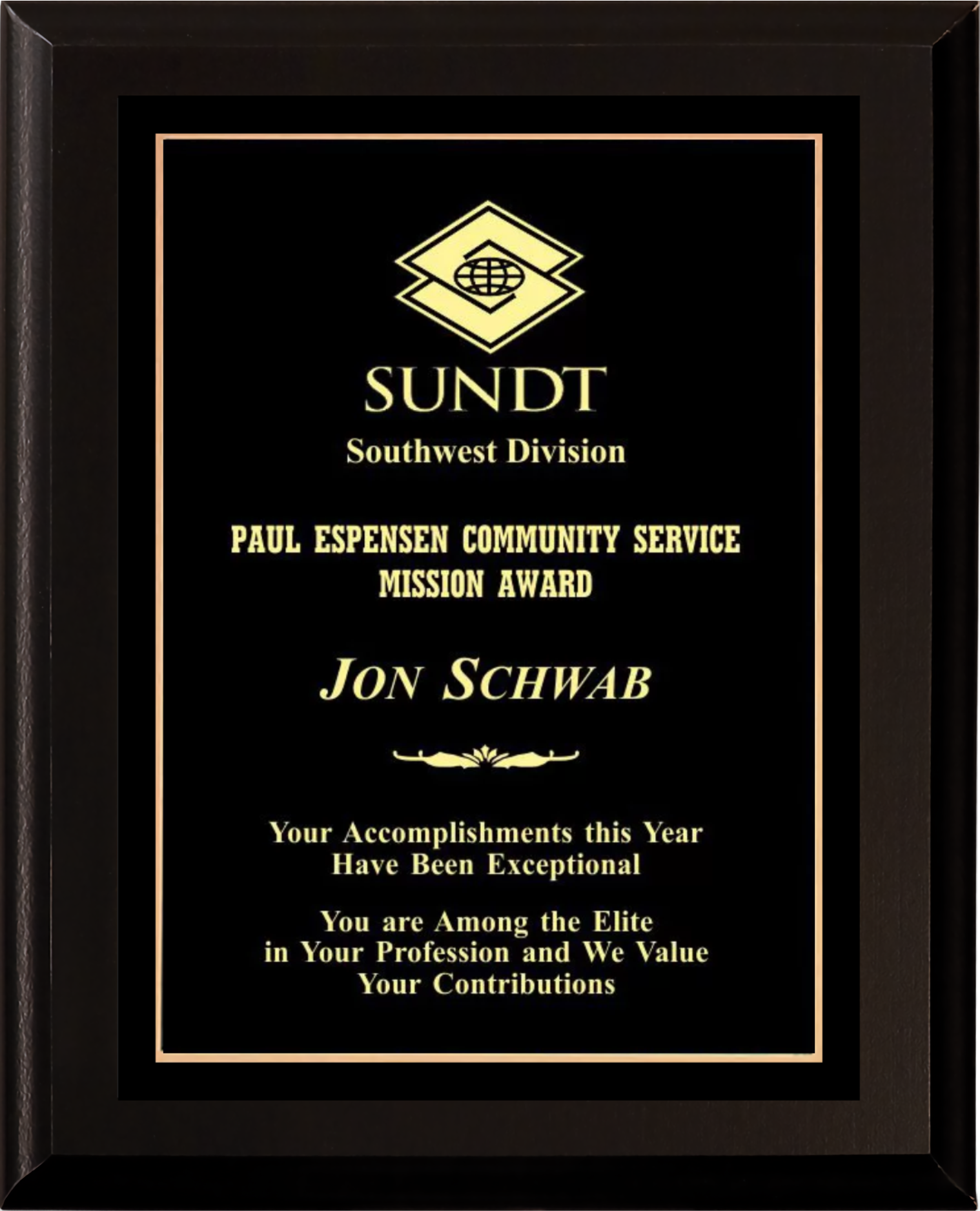Black Matte Finish Certificate Plaque 2