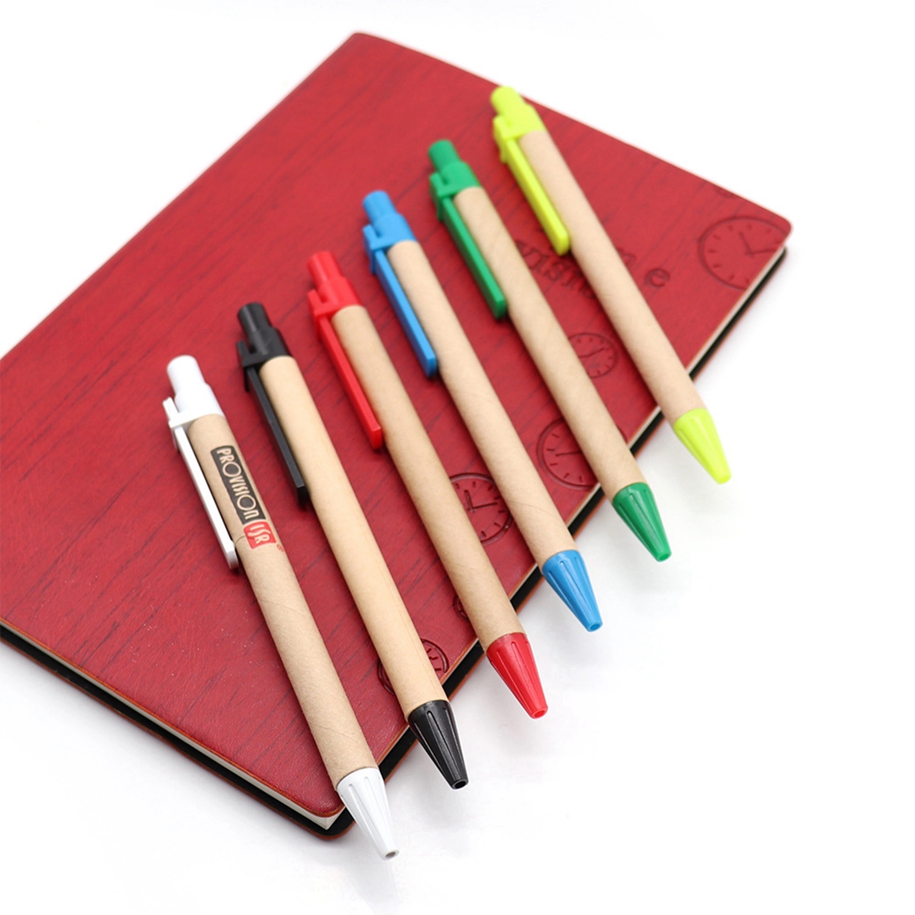 Eco-Friendly Kraft Paper Ballpoint Pen with Plastic Clip 1