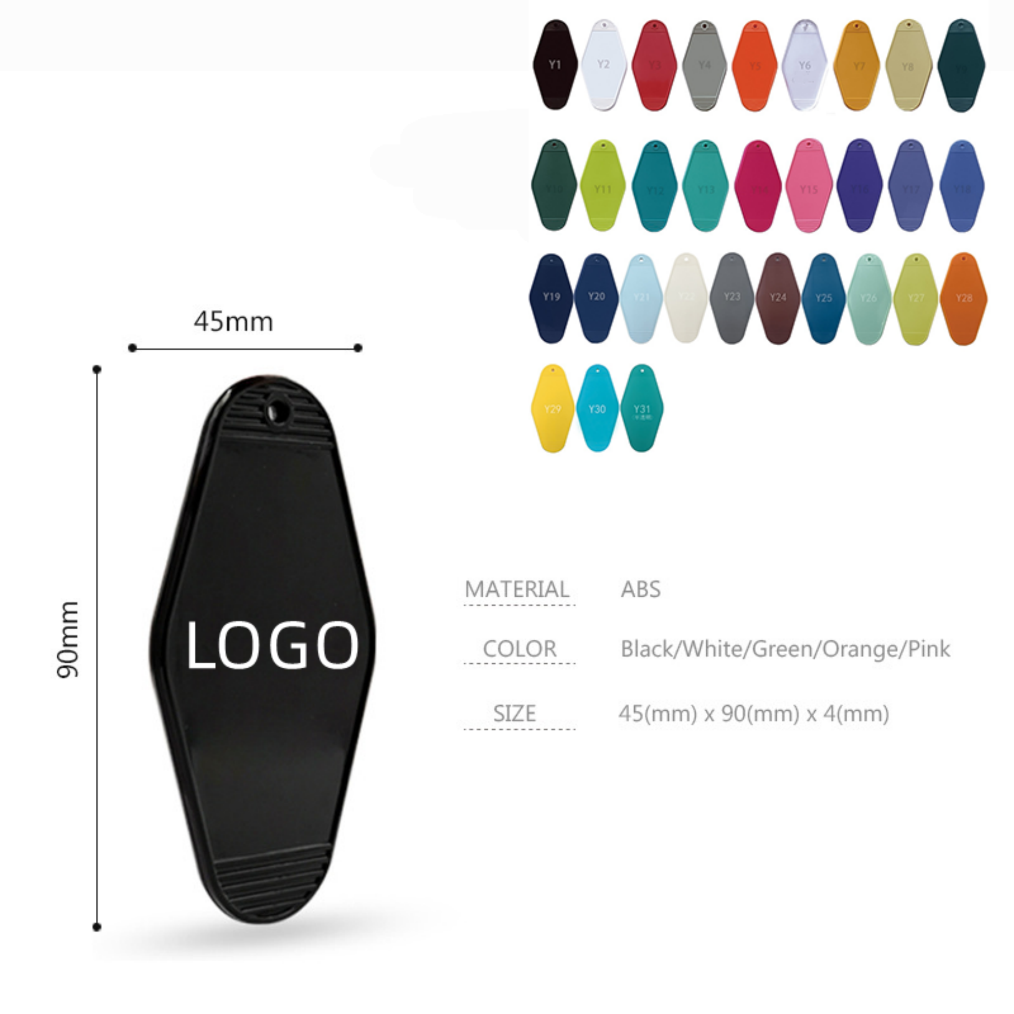 Plastic Key Tag Hotel Luggage Keychain 5