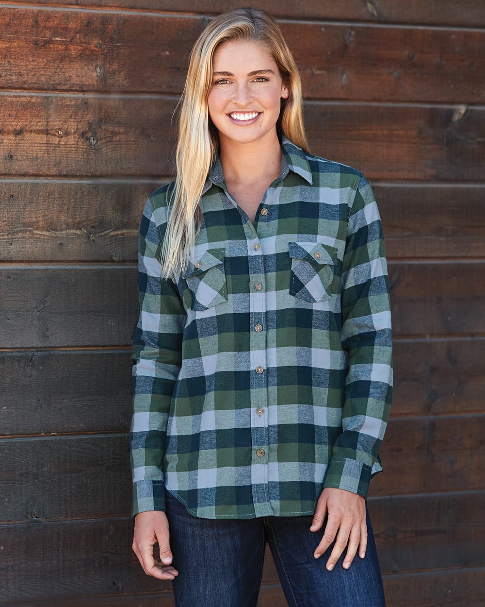 Women's Vintage Brushed Flannel Shirt - W164761 4