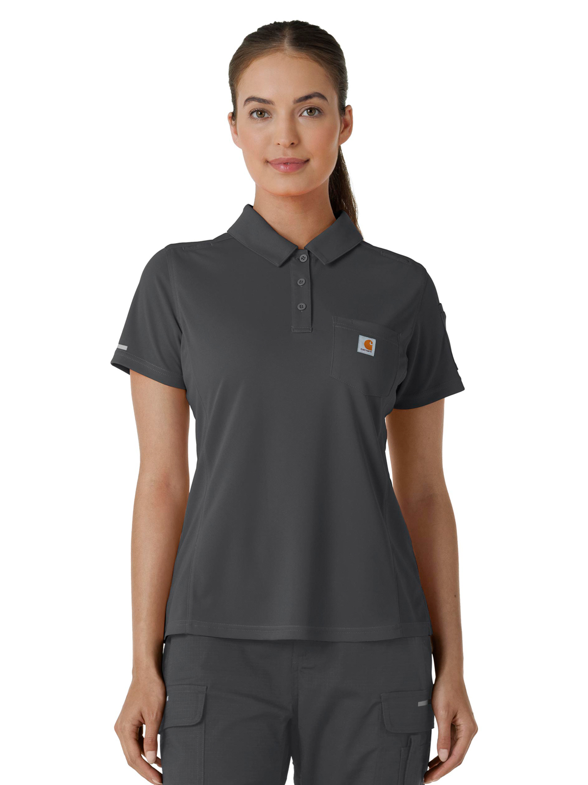 Carhartt Scrubs - Women's Three-Pocket Lightweight Short Sleeve Polo Scrub Top 2