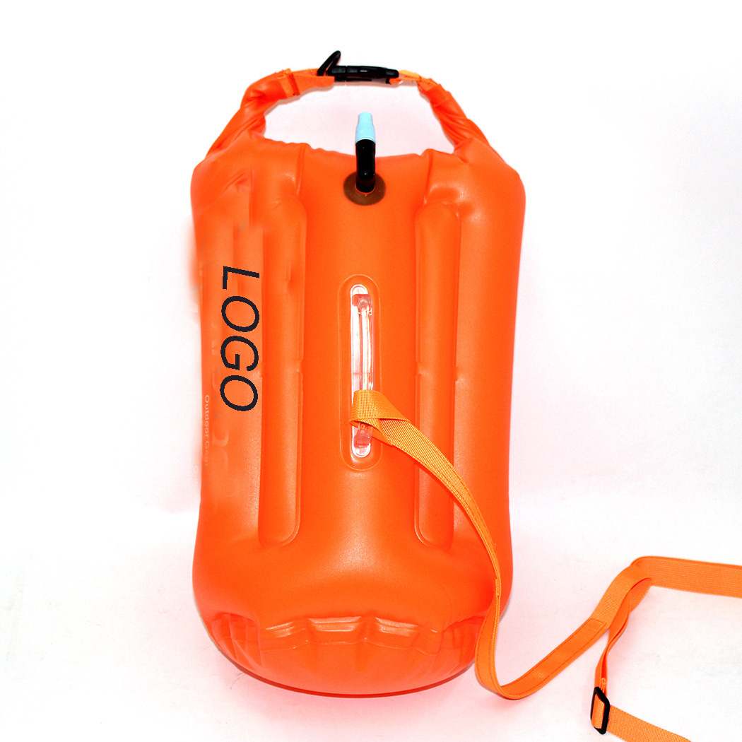 PVC Inflatable Safety Buoy Waterproof Dry Floating Storage Bag W/ Waistband for Swimming/Training 4