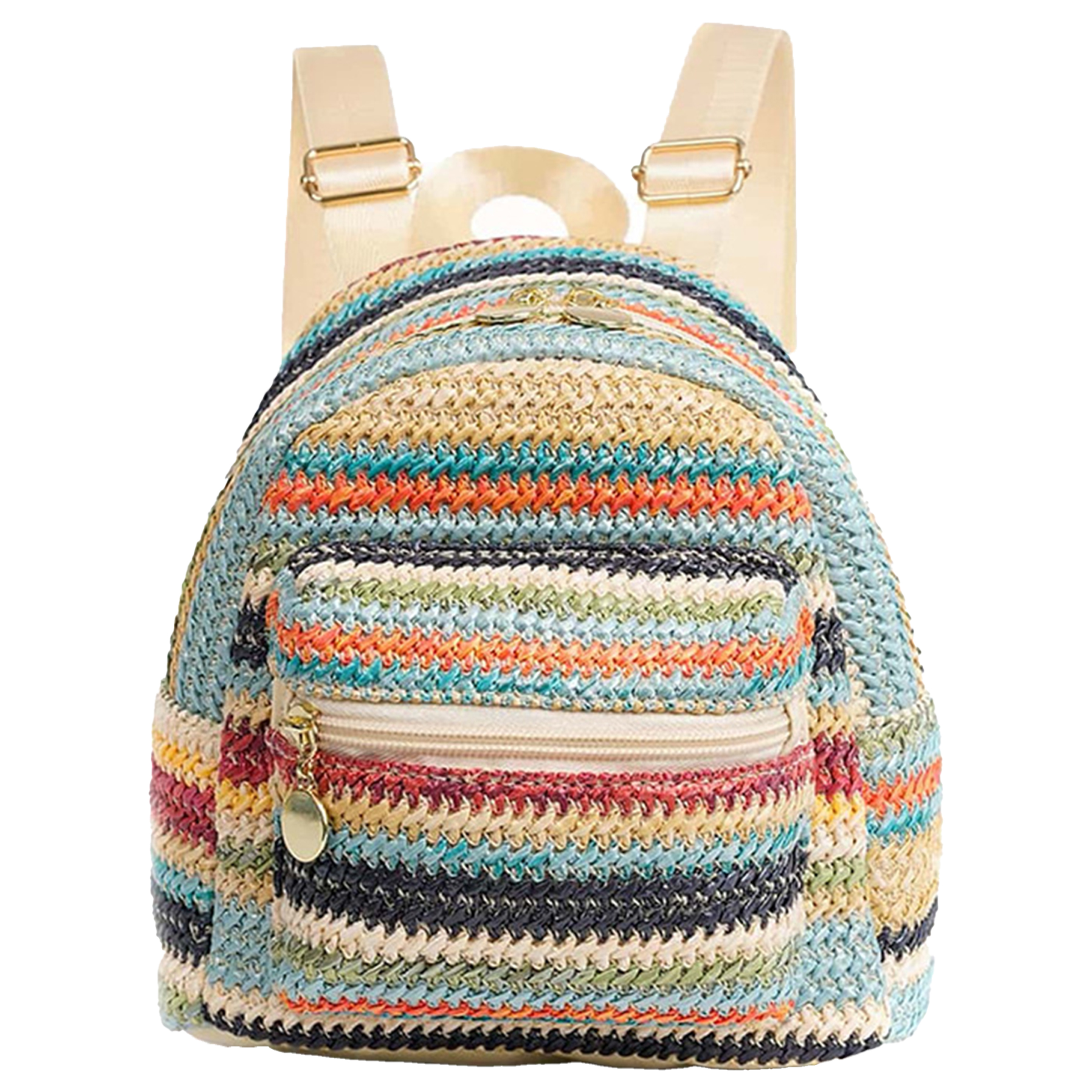 Jute Double Zipper Personalized Backpack 2