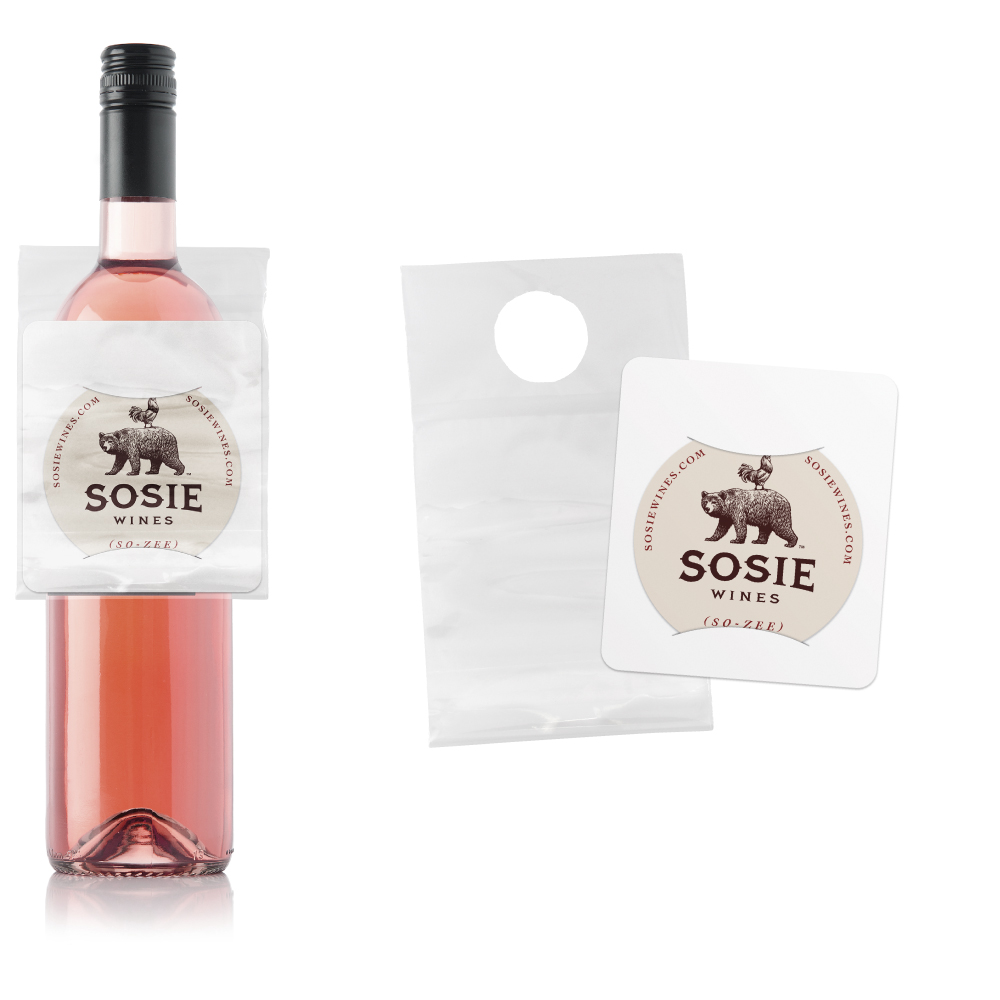 1 Anti-Drip Wine Pourer Disc with his White Plastic Carrier in a clear Polypropylene Bottle Neck Bag 3
