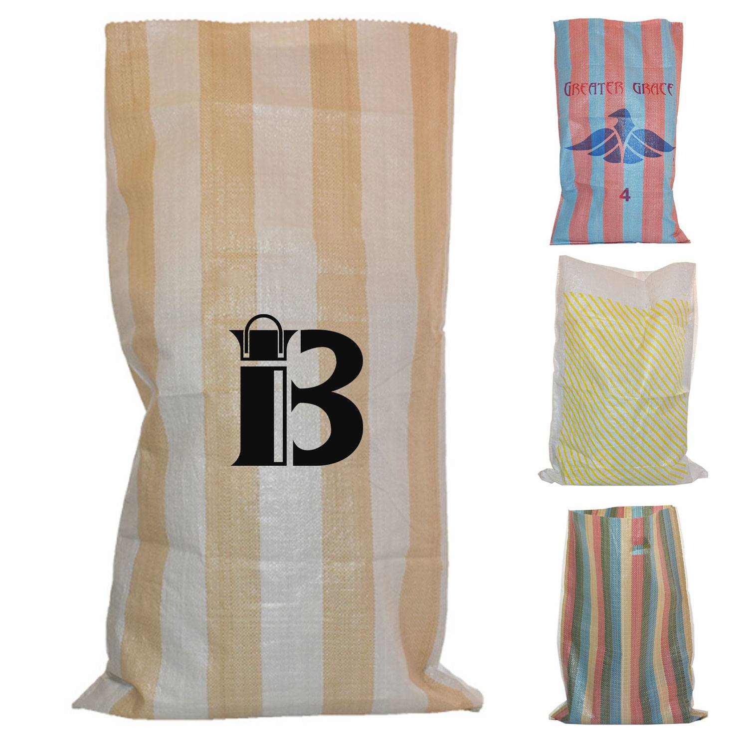 Custom Printed Striped PP Woven Laminated Tote Bag 6