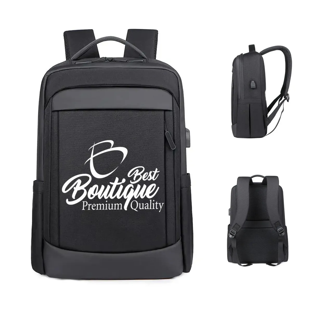 Anti-theft Waterproof Men Business USB Port Laptop Backpack 6