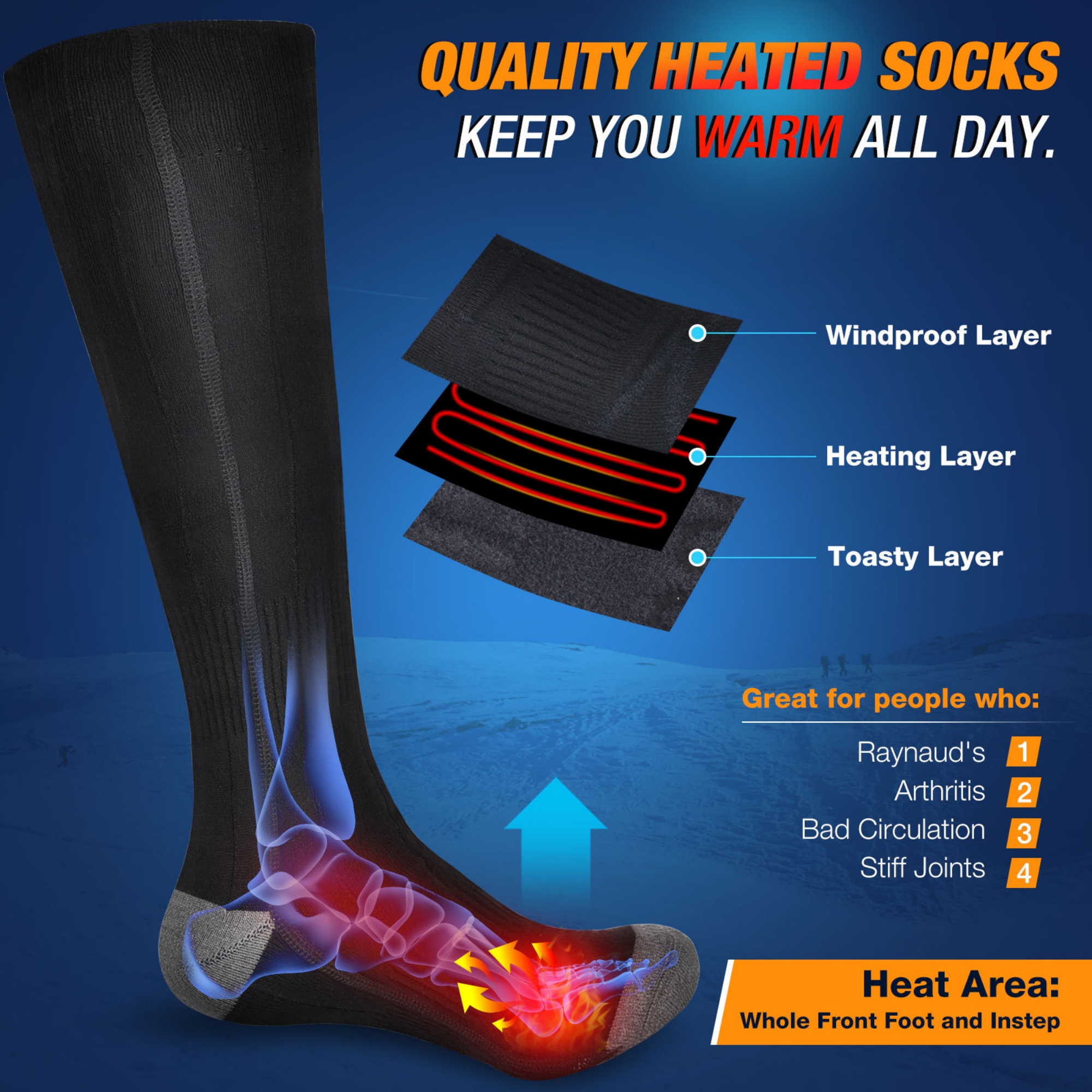 1 Pair Electric Heating Socks 2