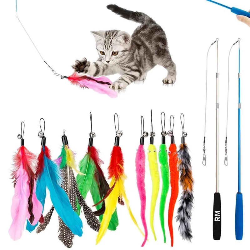 Cat Catch Wand Teaser Feather Toy 4