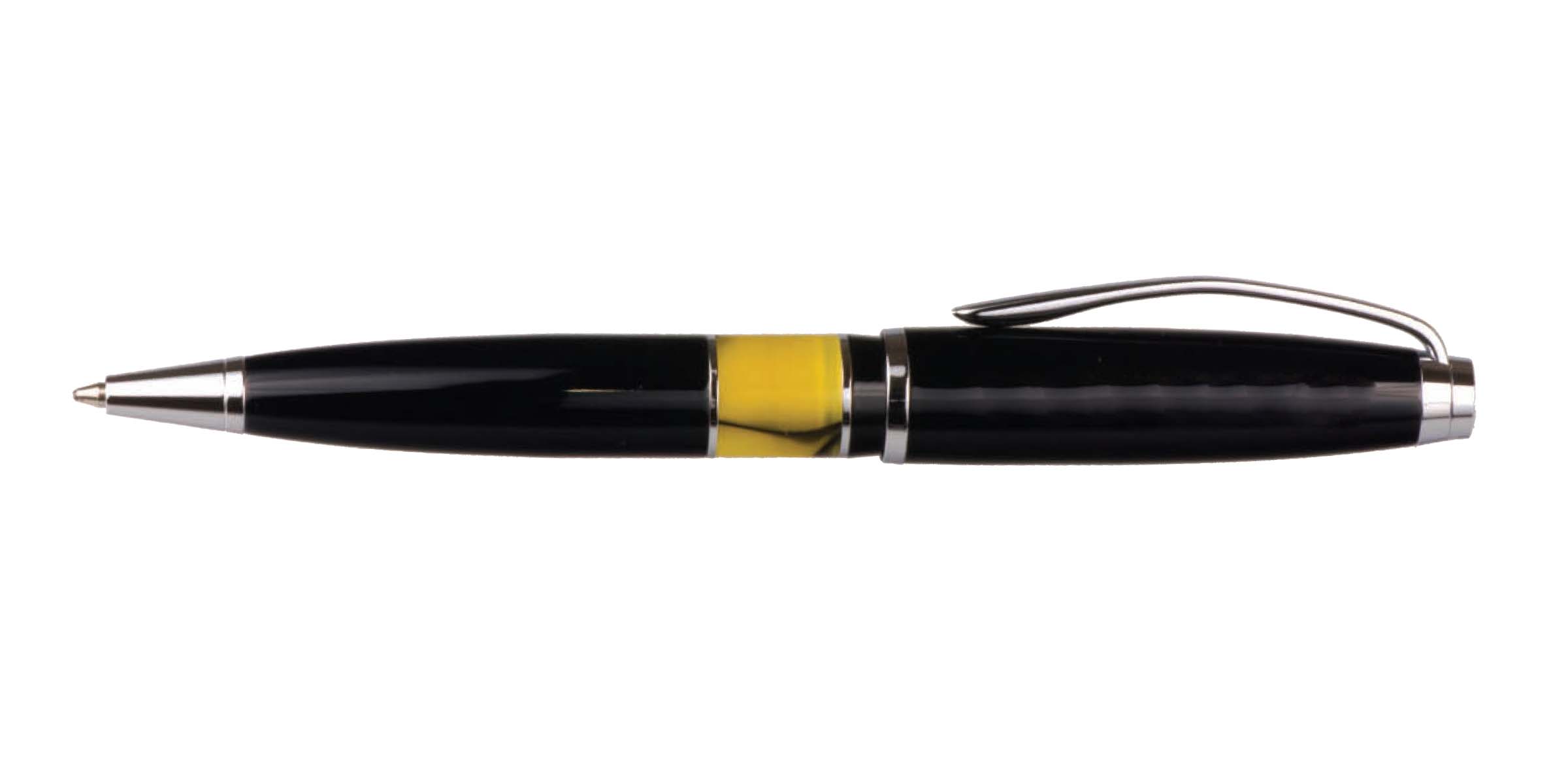 Intrepid Ballpoint Pen with Yellow Stone Accented Barrel