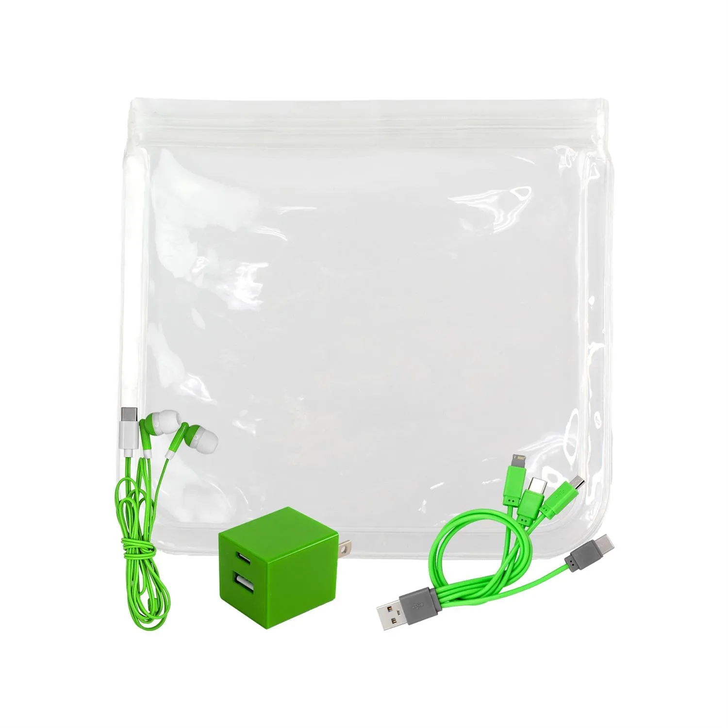 Clear A+C Wall, Cable & Ear Bud Set 8