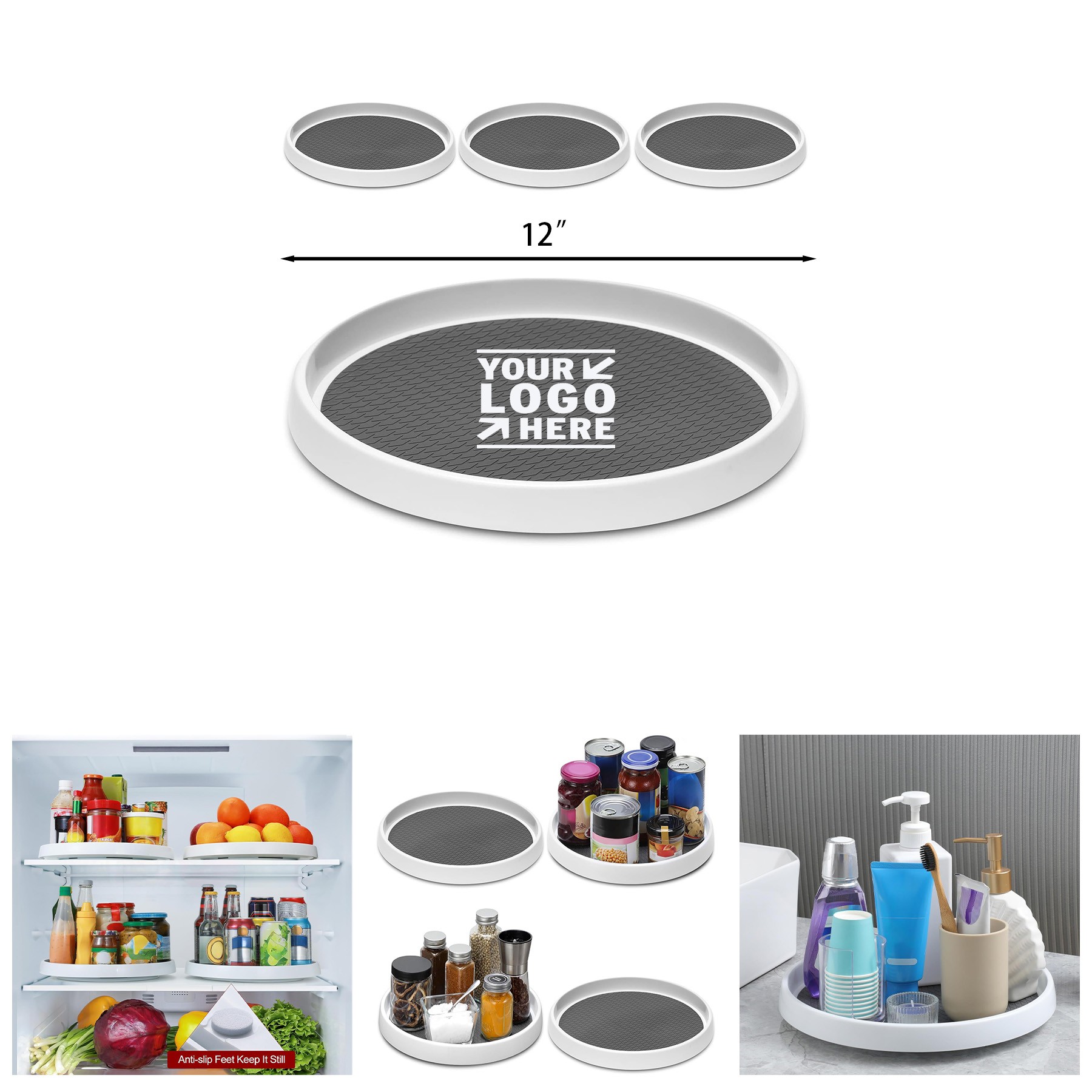 12-Inch Non-Skid Turntable Lazy