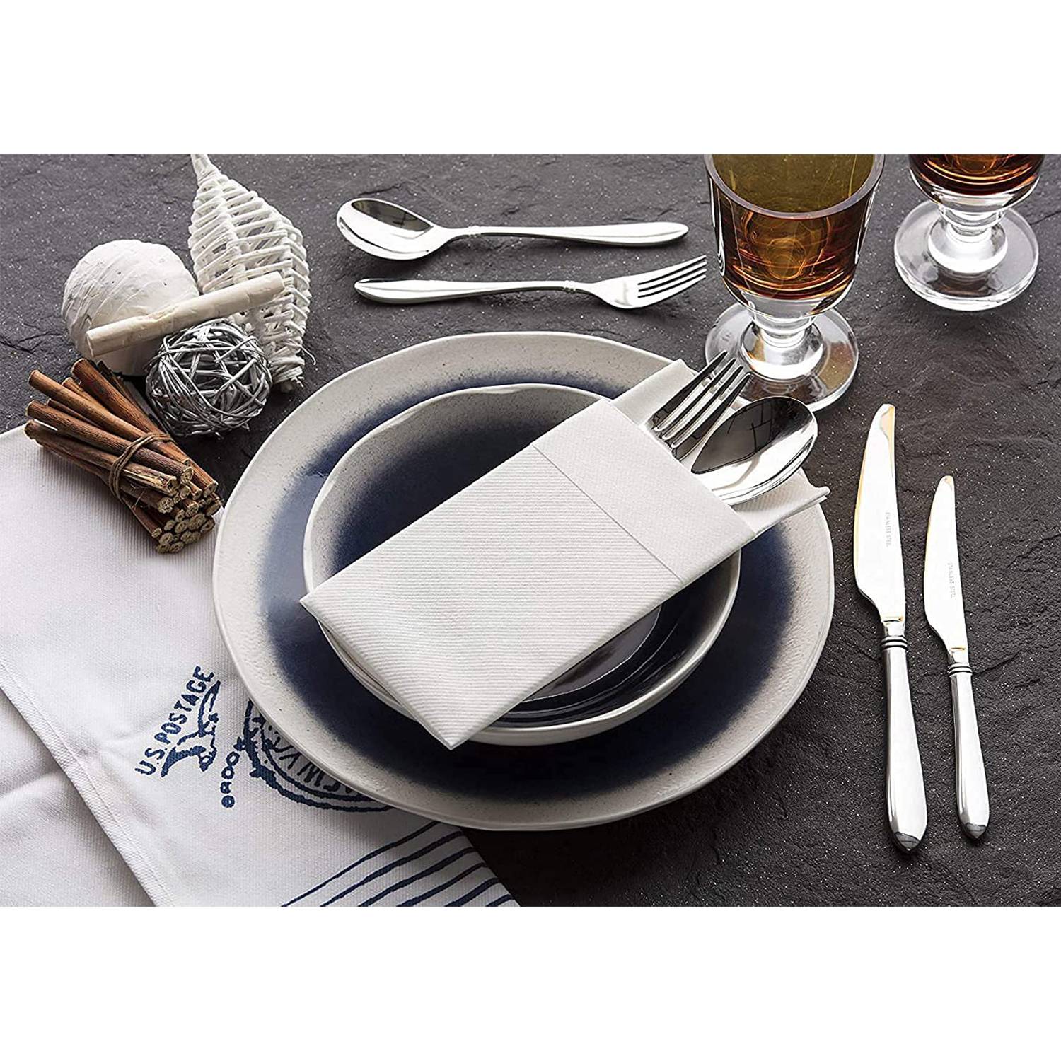 Linen-Feel Disposable Pocket Napkins 6