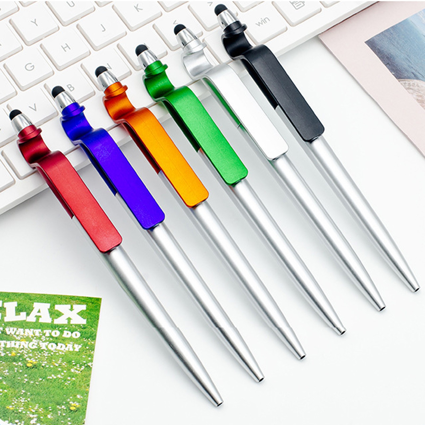 Stylus Ballpoint Pen With Phone Holder 2