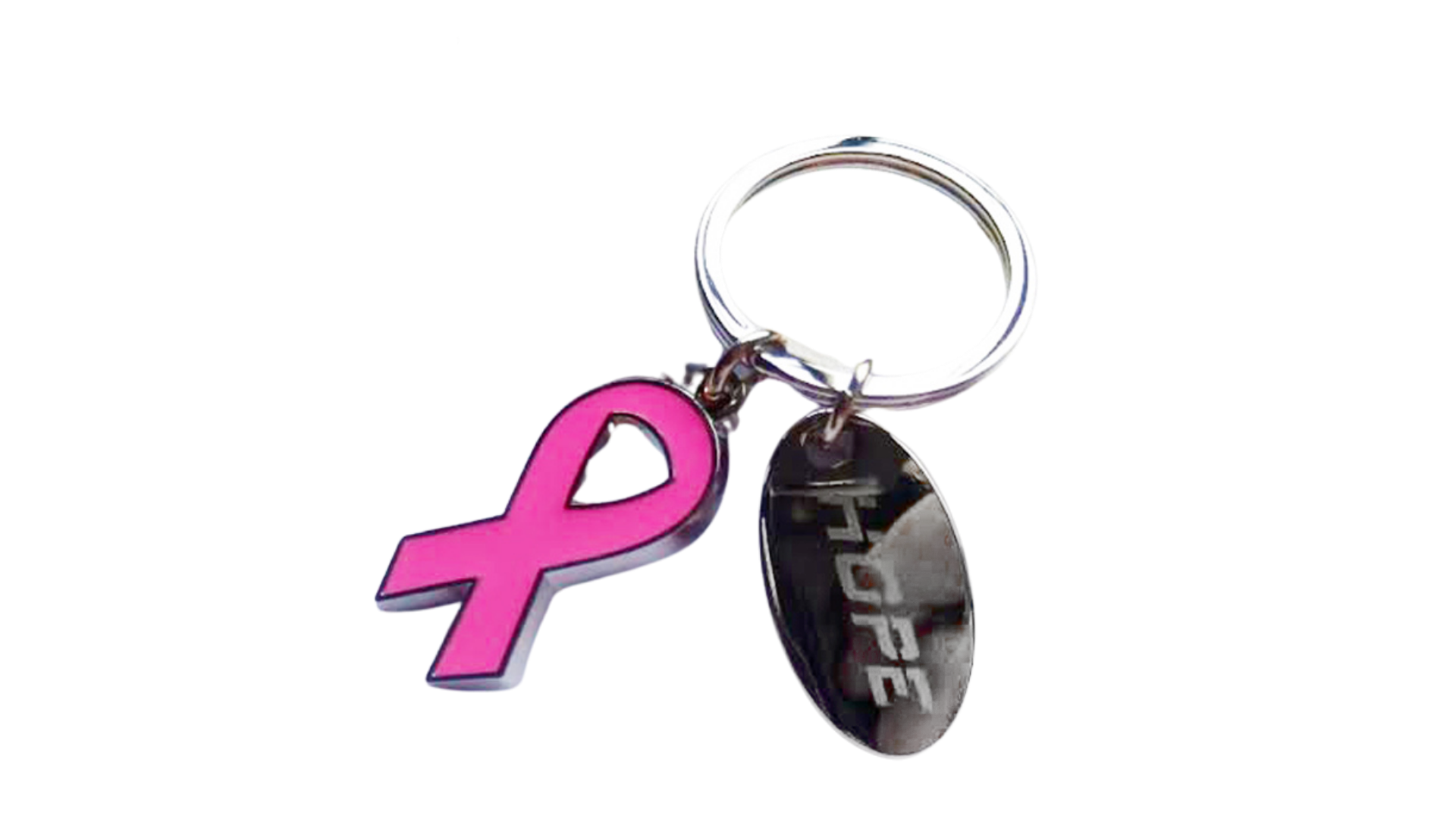 Breast Cancer Awareness Ribbon Charm Keychain 6
