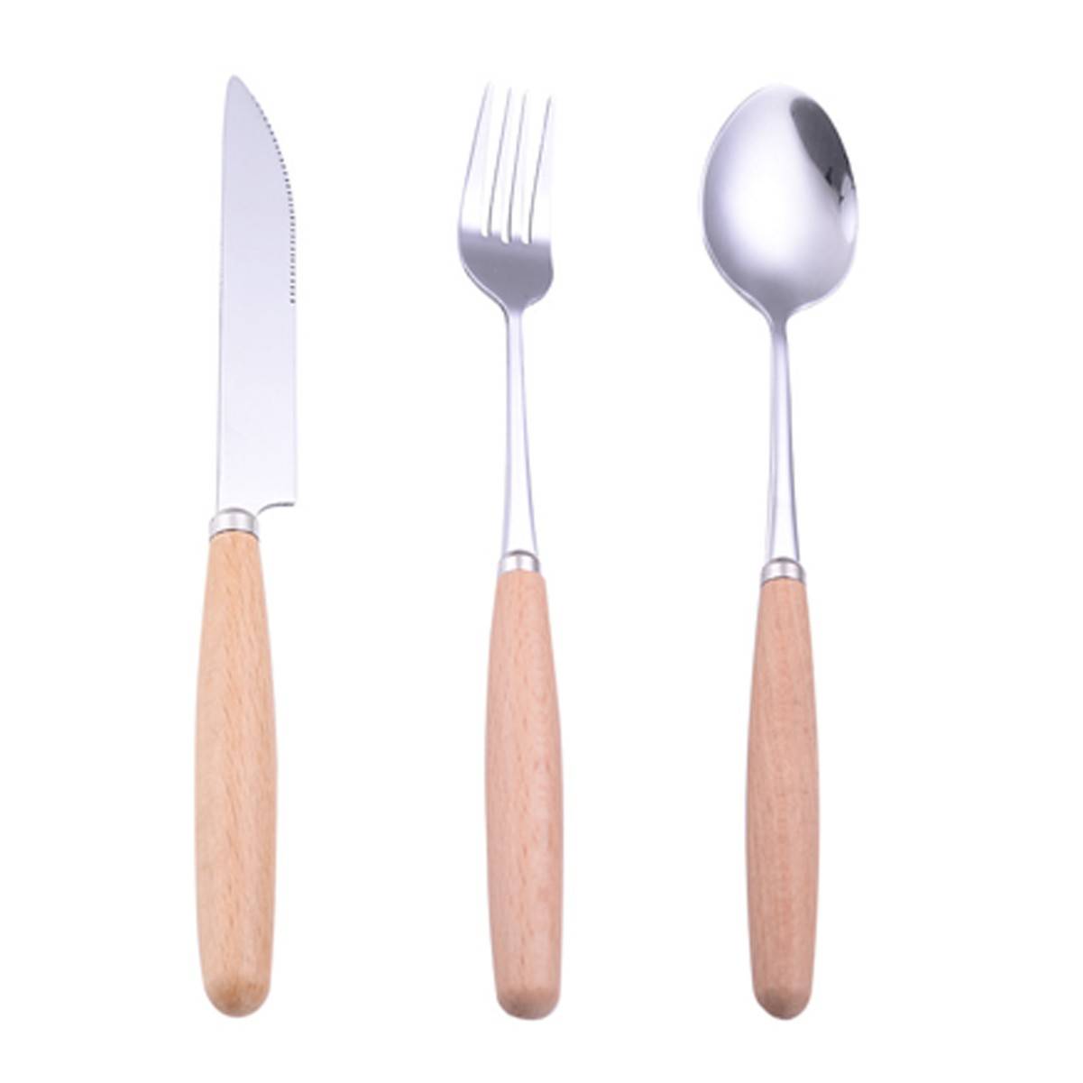 Wood&Stainless Steel Flatware Cutlery Set With Case 1