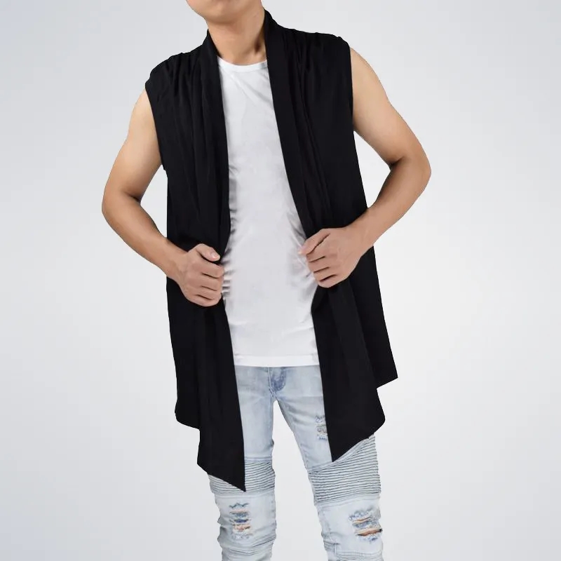 Men's Sleeveless Shawl Collar Cardigan 4