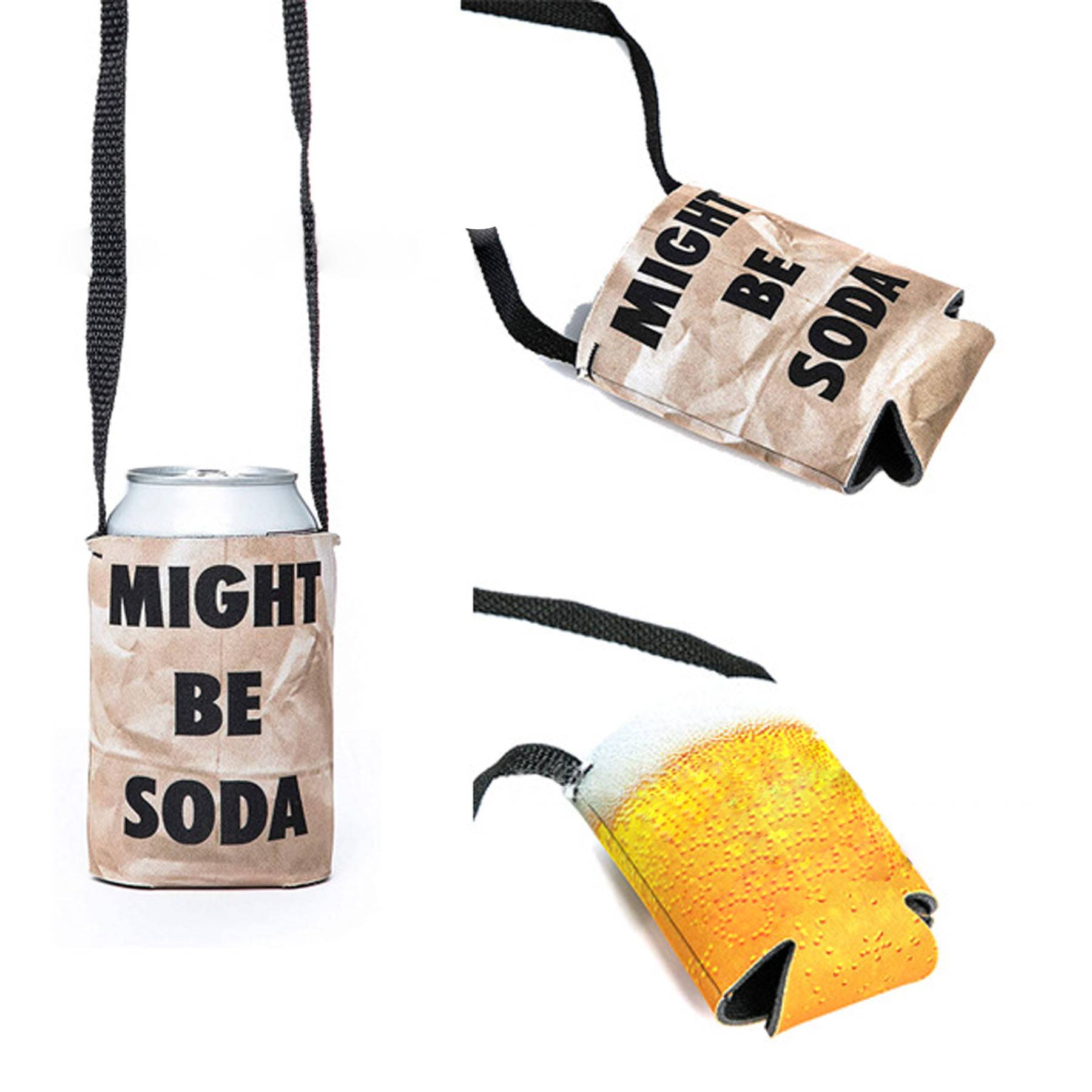 Neoprene Beverage Can Cover with Lanyard, custom koozie with logo imprint 4