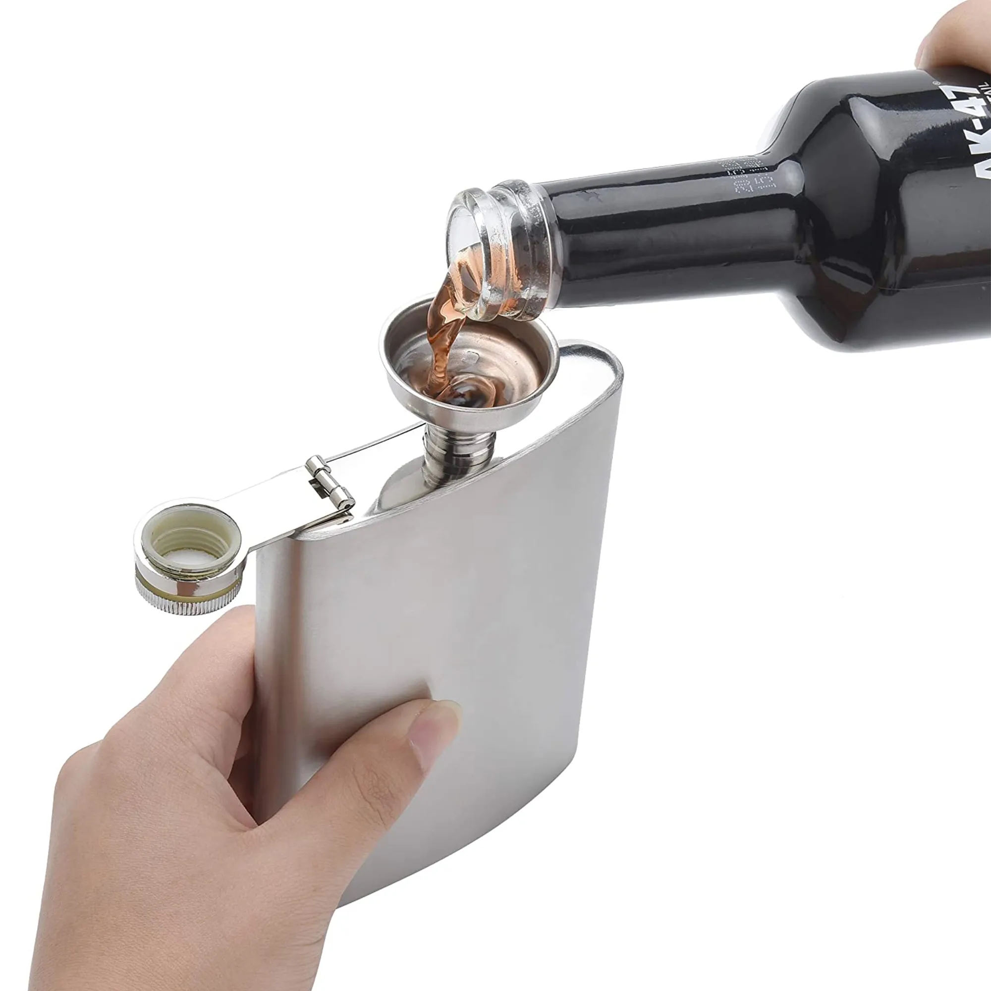 8 Oz Stainless Steel Flask with Funnel 6