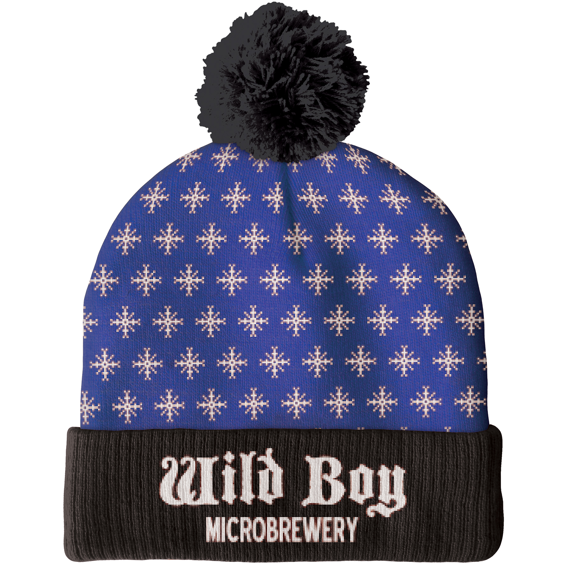 Knit Beanie with Pom and Ribbed Cuff (No Logo) 2
