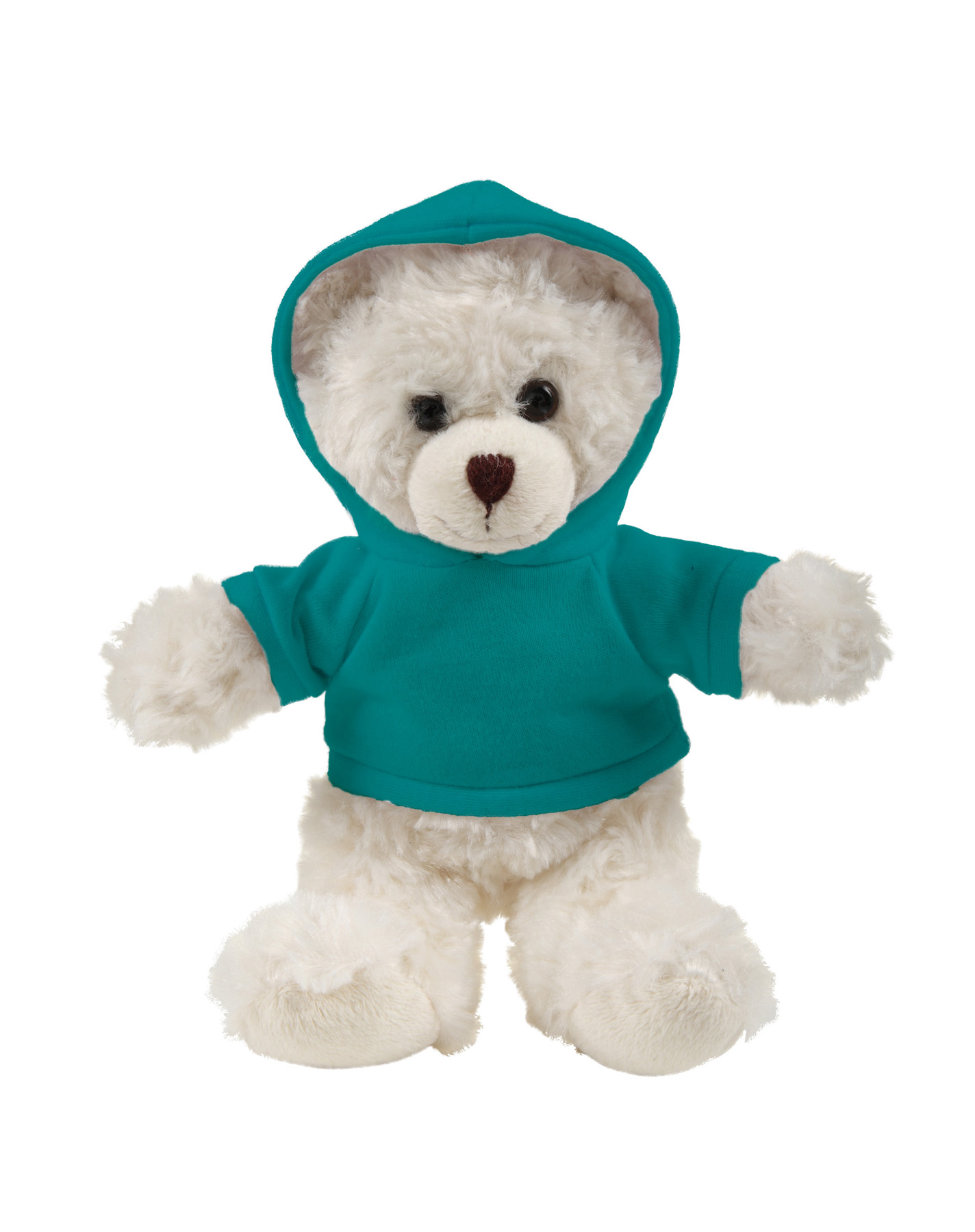 soft plush  Cream Curly Sitting Bear with hoodie 3