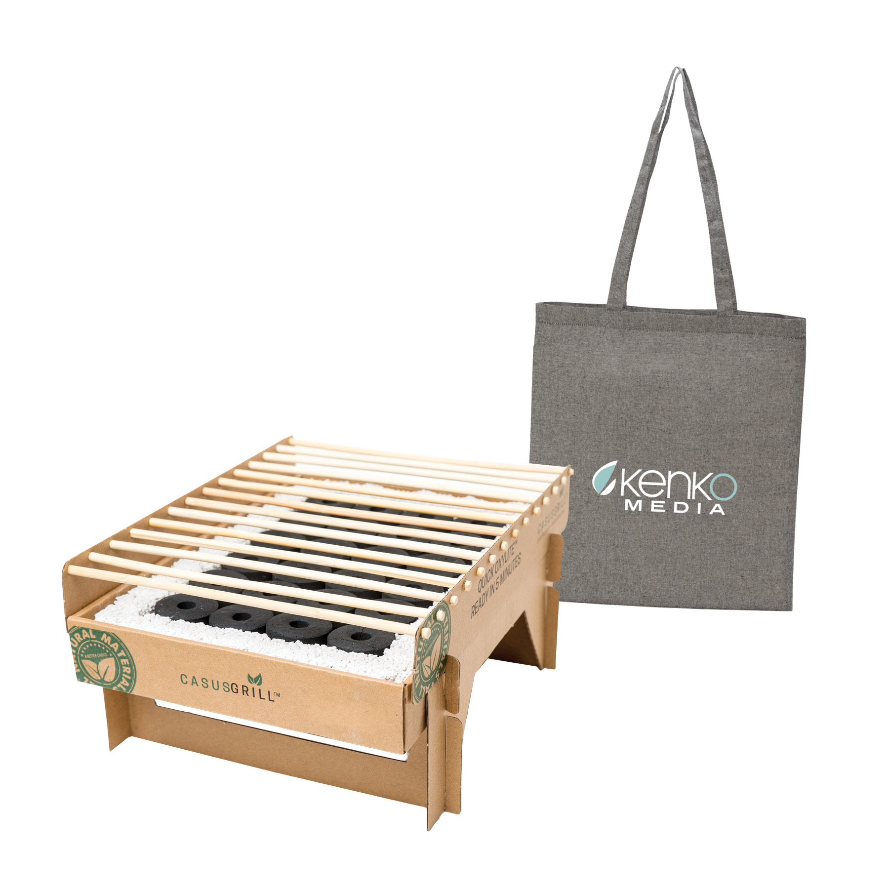 Raleigh CasusGrill™ Biodegradable BBQ Grill w/Recycled Cotton Tote Bag 11