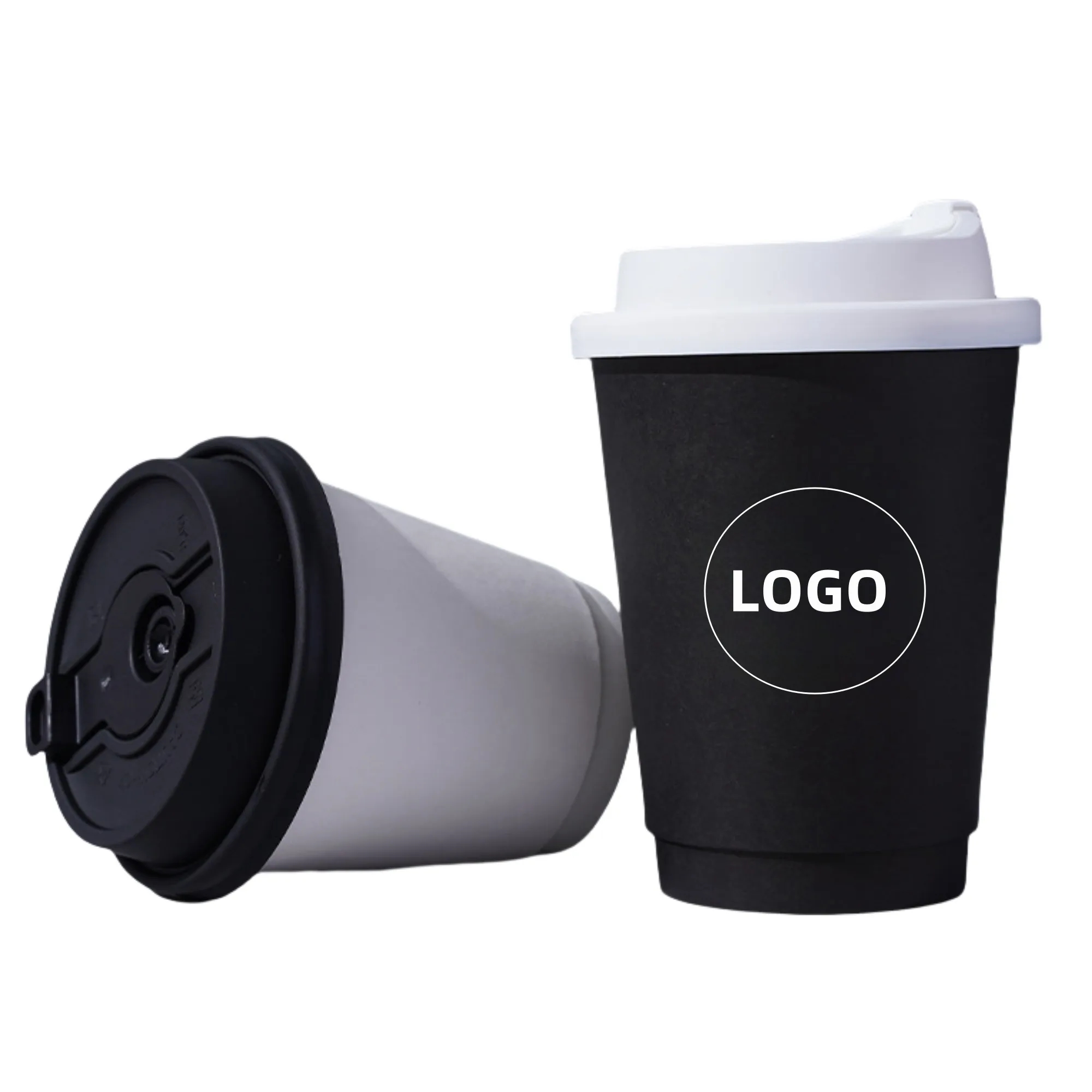 12oz Disposable Paper Cups with Lids 2
