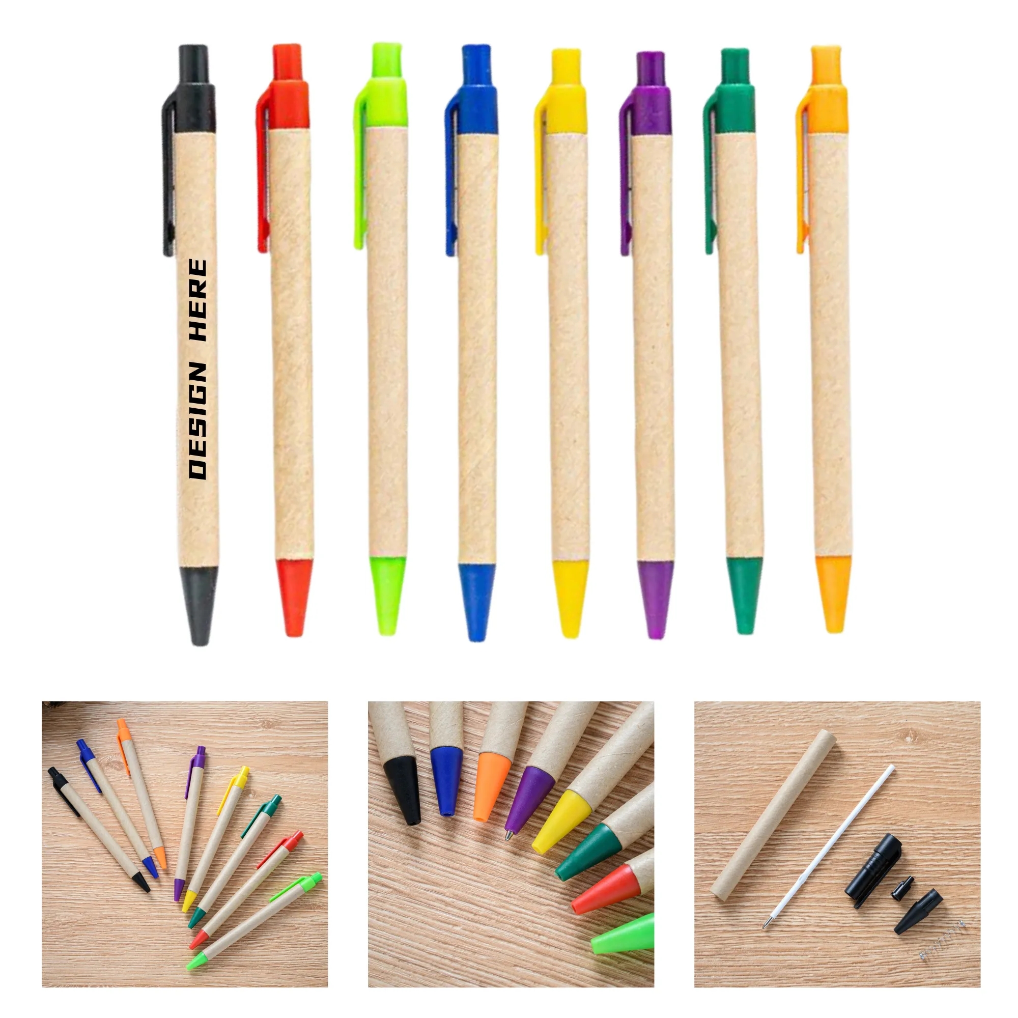 Retractable Eco-Friendly Paper Barrel Ballpoint Pen