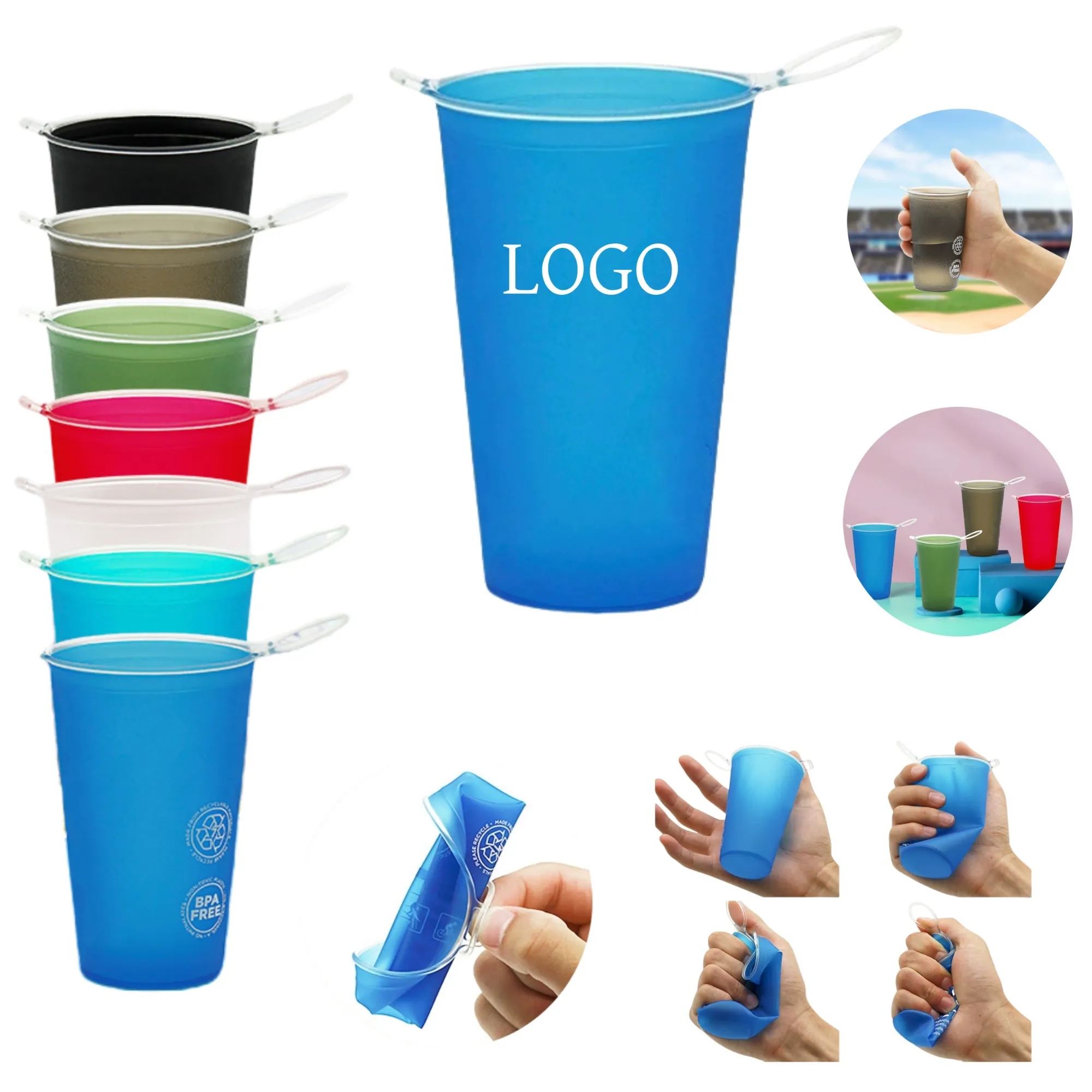 7Oz TPU Portable Outdoor Folding Soft Water Cup 2