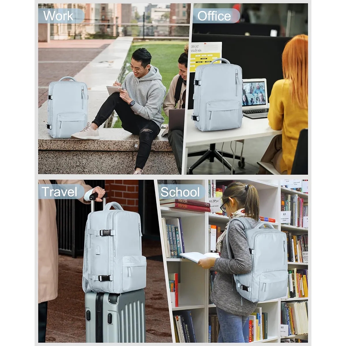 Expandable Flight Approved Backpack With Shoe Compartment 4