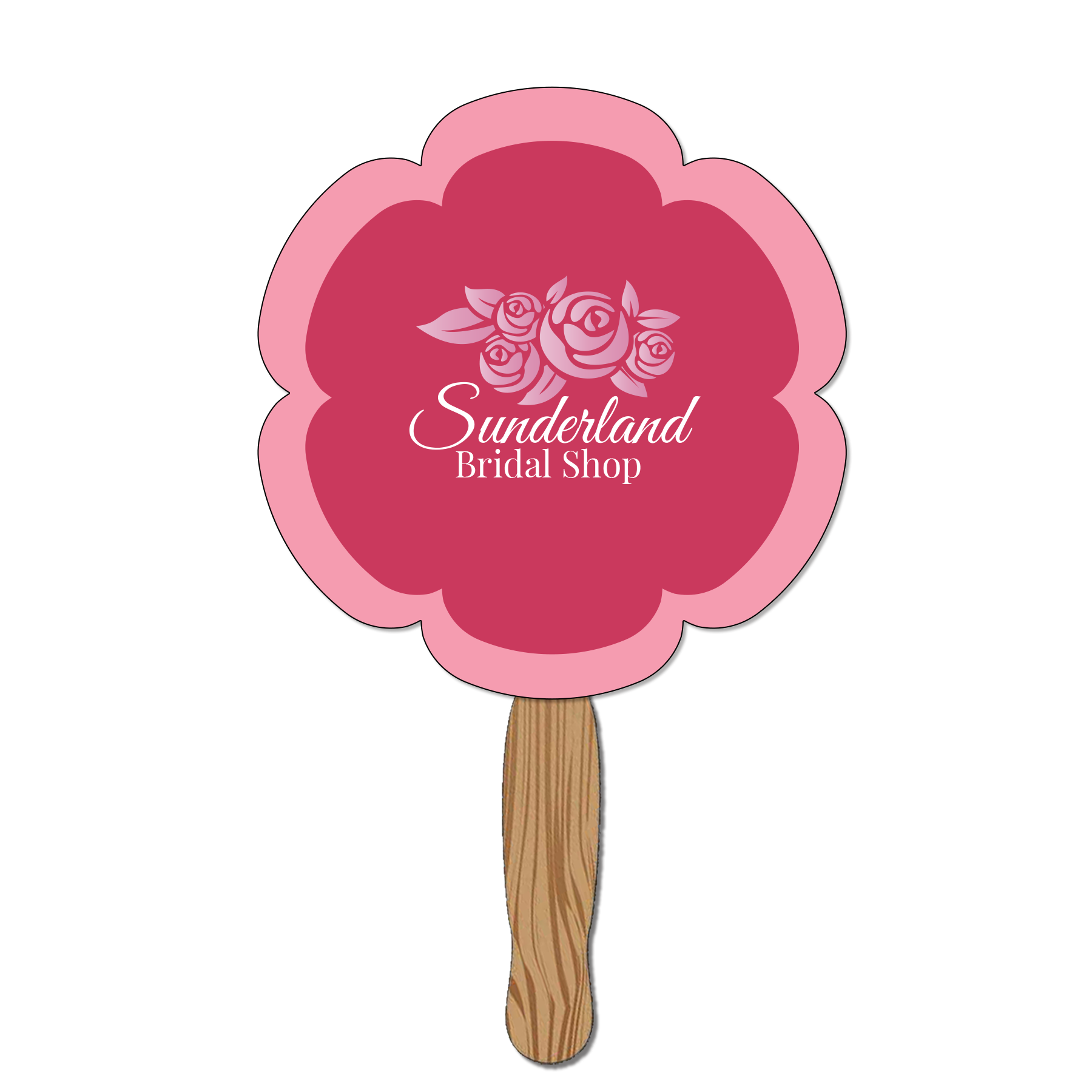 Hand Held Paper Fan - Flower 2 5