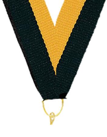 0.875" x 30" Black Gold Snap Clip Stock Ribbon 1