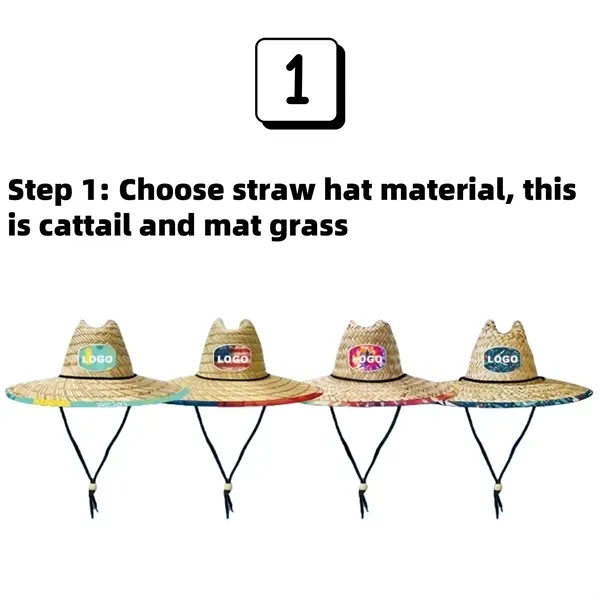 Straw Woven Beach Hat with Double Layer Lifesaving 6