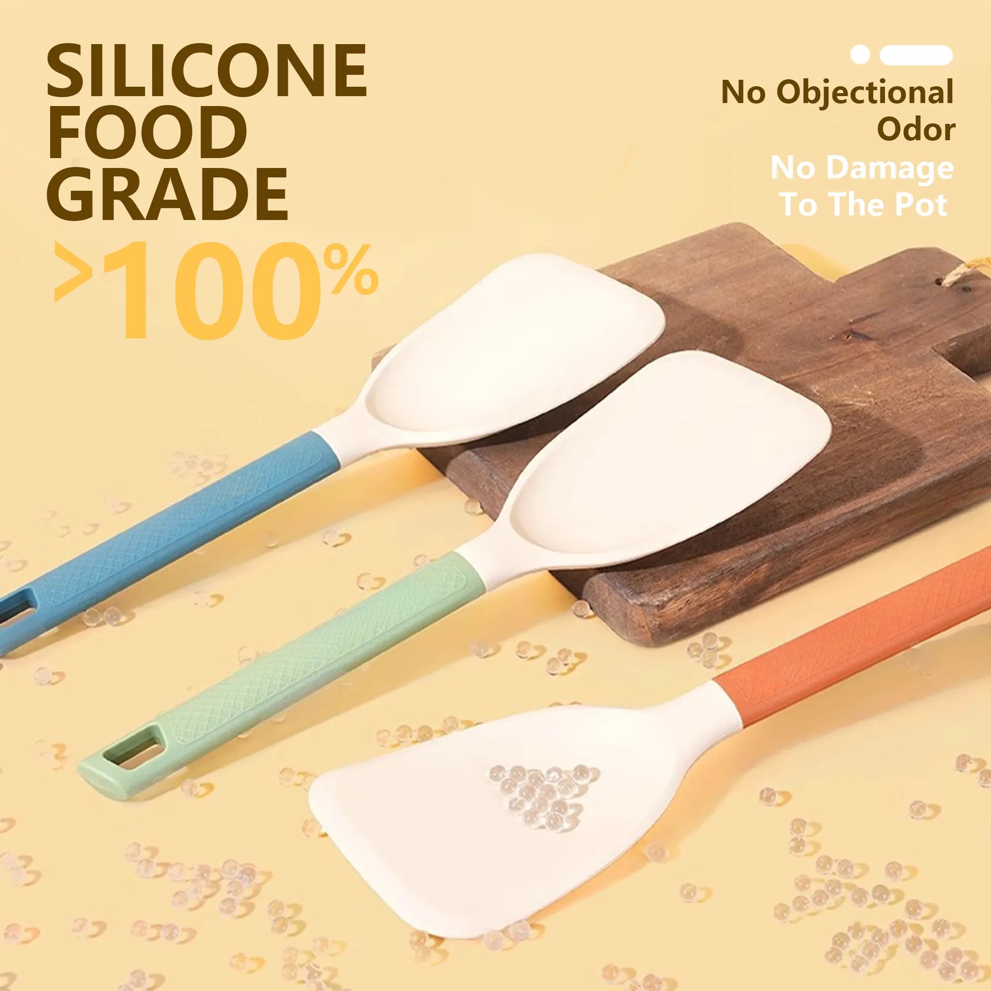 Long Handle Silicone Spatula For Nonstick Pans 9