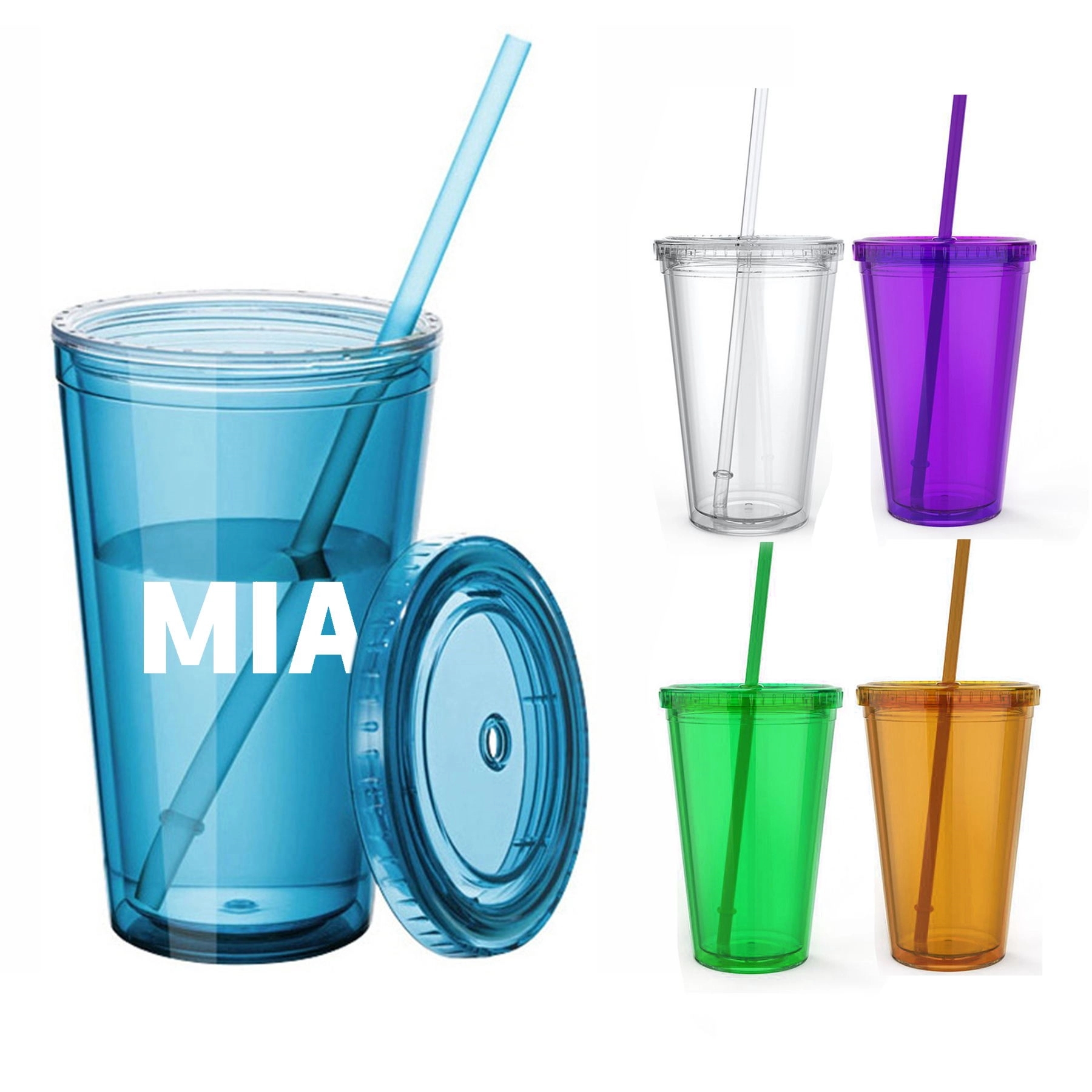 Summer Colorful Bottle With Straw 2