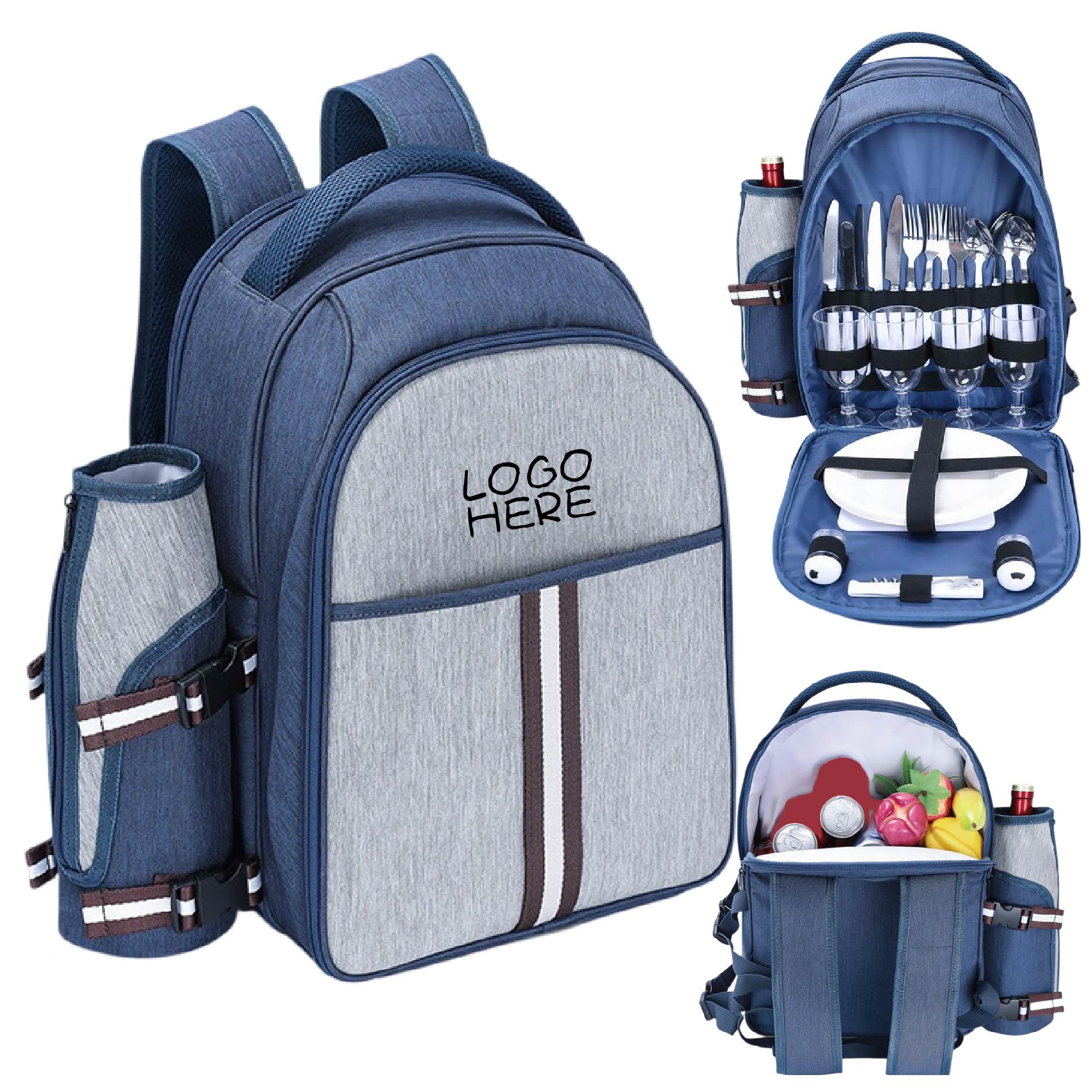 Picnic Backpack for 2 with Cooler 2