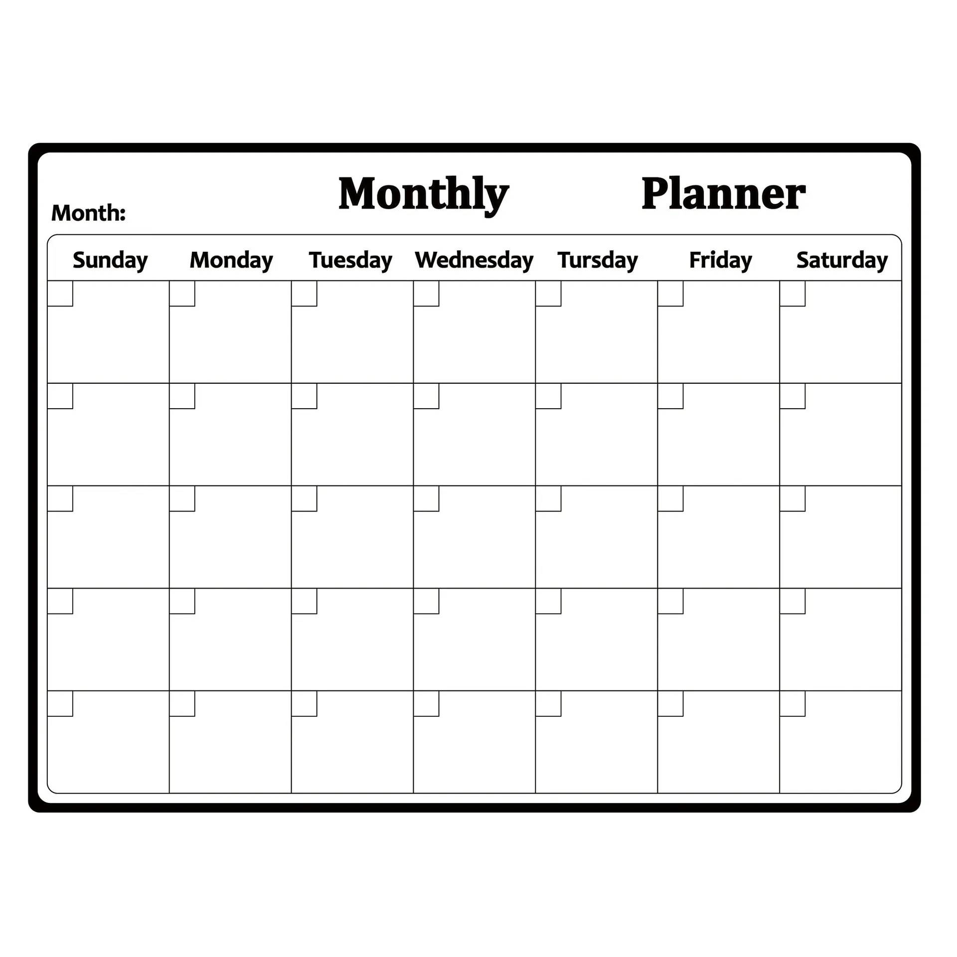 Refrigerator Reusable Magnetic Dry Erase Monthly Planner 5