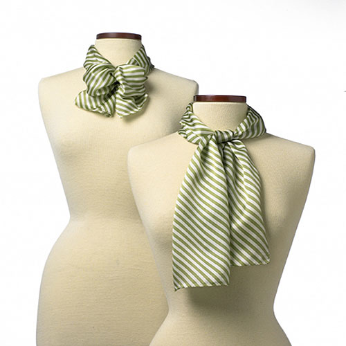Lime Green Saville Stripe Polyester Scarf - 8"x45" 2