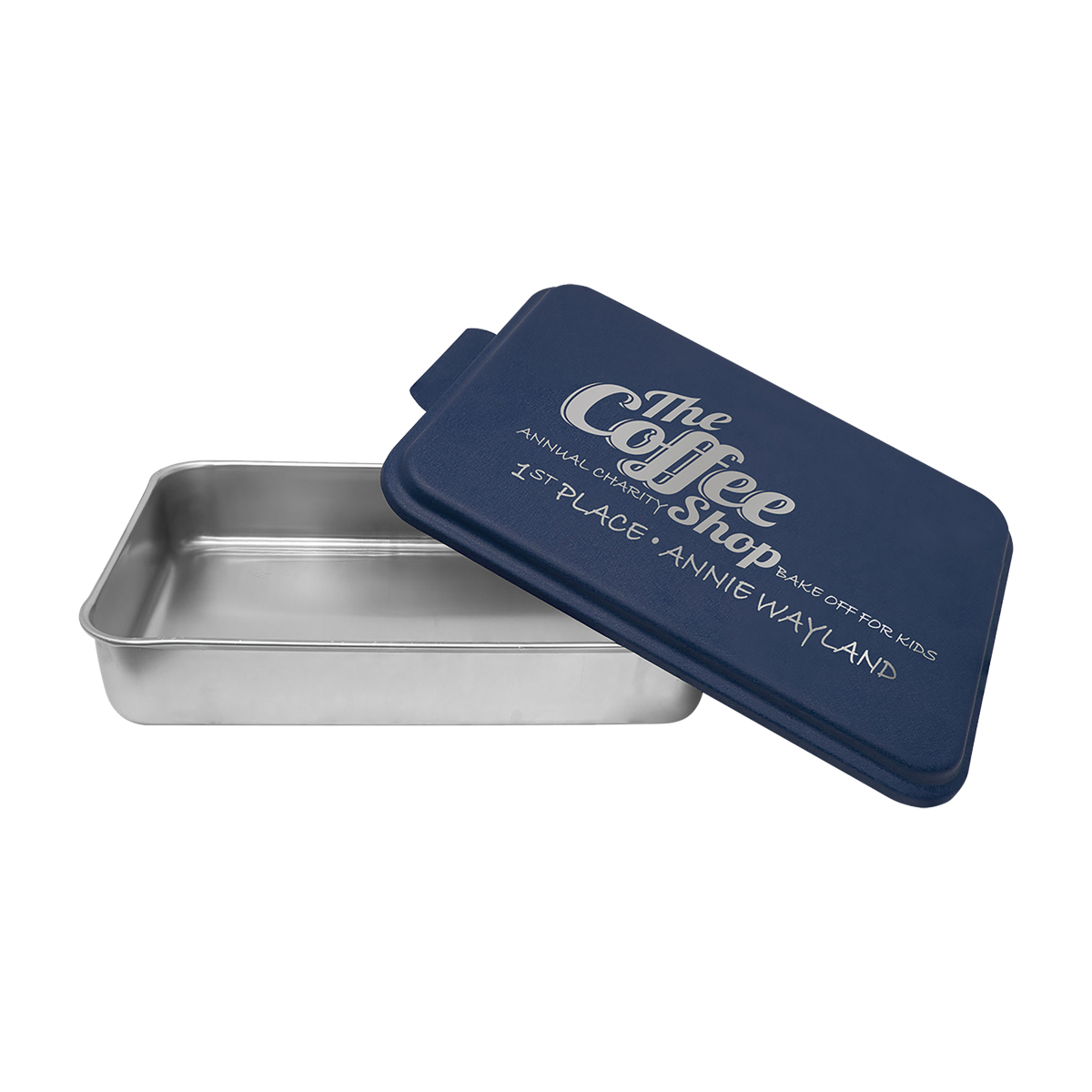 9" x 13" Aluminum Cake Pan with Navy Blue Lid