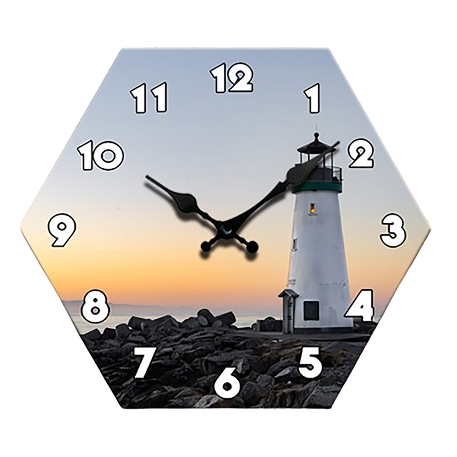 Hexagonal High-Density Fiberboard Wall Clock 15