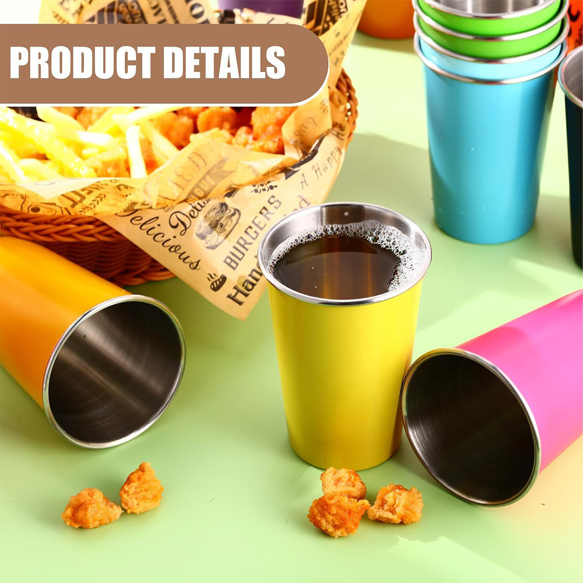 Stainless Steel Shatter-Resistant Stackable Drinking Cup 4
