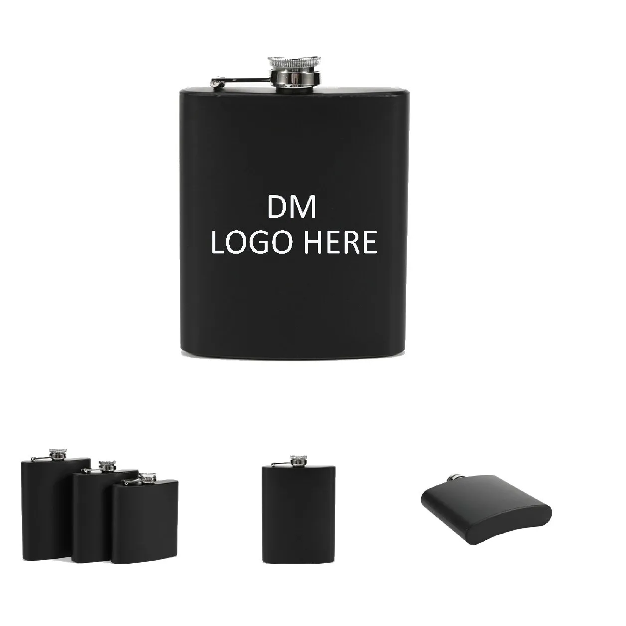 8oz Stainless Steel Hip Flask, custom water bottle with logo imprint 5