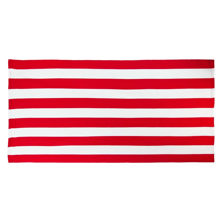 Cabana Stripe Microfiber Beach Towels - Red 30' x 60" 2