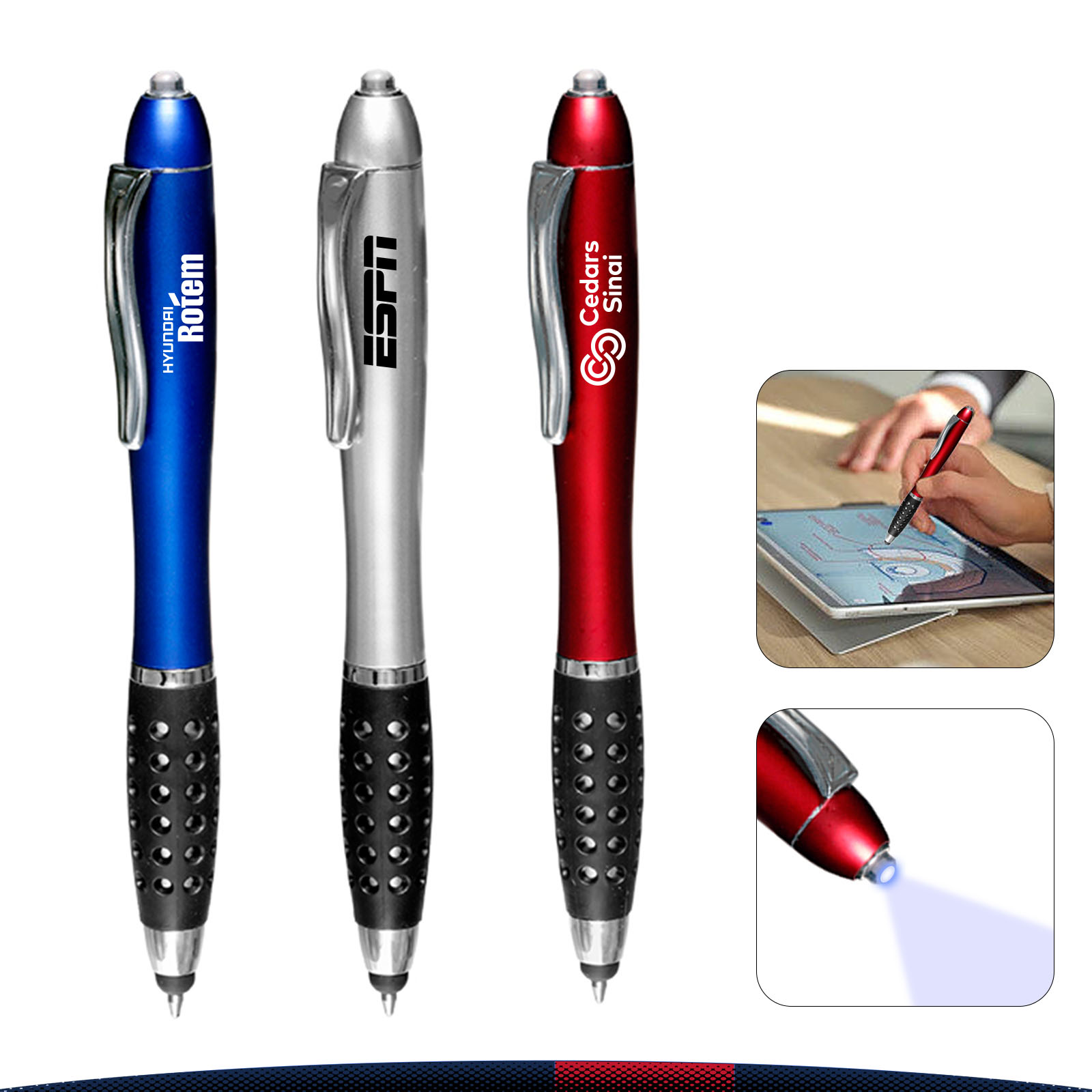 Denn Plastic Stylus Pens with Led Light 3