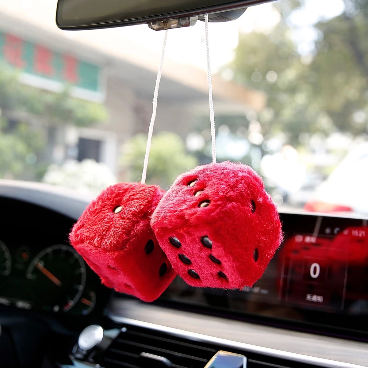 Car Retro Hanging Fuzzy Plush Dice 5
